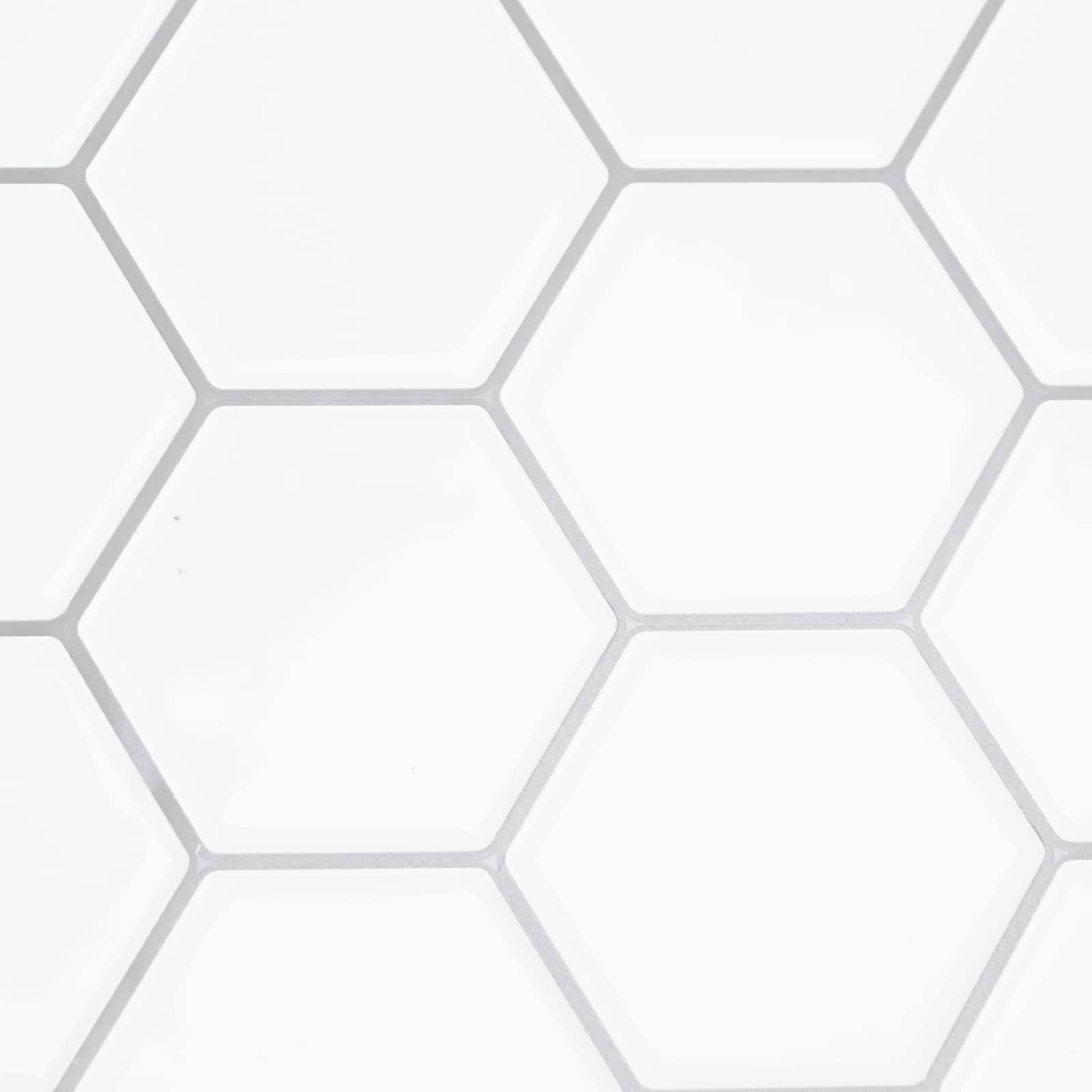 Hexagon tegel 10 pcs Wit Grijs 30 x 30 cm Polyurethaan en PET is nu te koop bij PeponiXL, paradijselijk wonen!