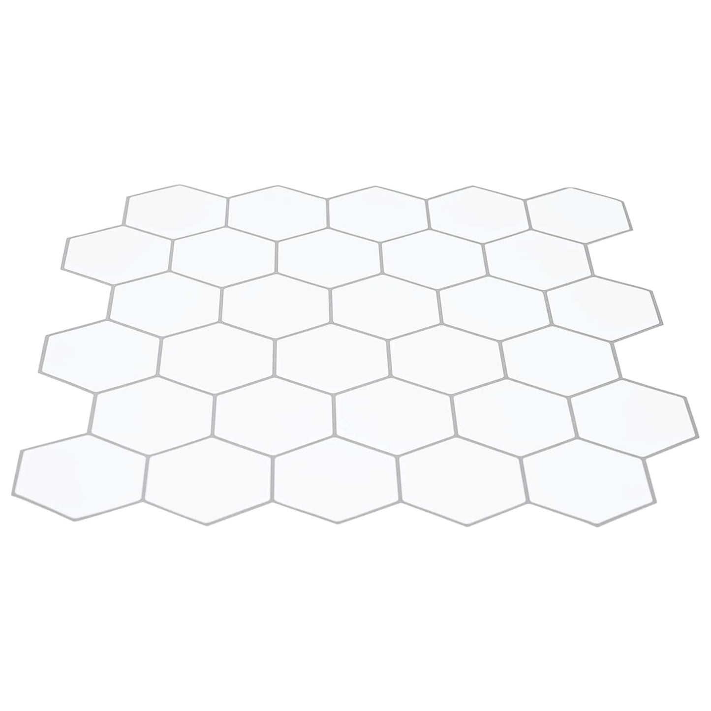 Hexagon tegel 10 pcs Wit Grijs 30 x 30 cm Polyurethaan en PET is nu te koop bij PeponiXL, paradijselijk wonen!