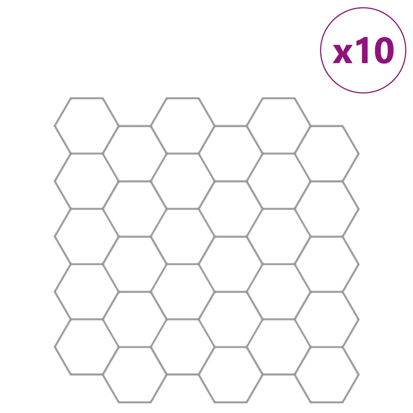 Hexagon tegel 10 pcs Wit Grijs 30 x 30 cm Polyurethaan en PET is nu te koop bij PeponiXL, paradijselijk wonen!