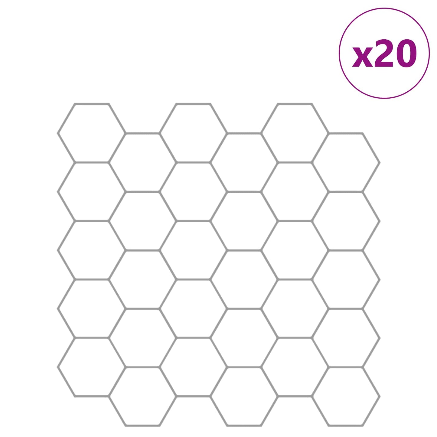 Hexagon tegel 20 pcs Wit Grijs 30 x 30 cm Polyurethaan en PET is nu te koop bij PeponiXL, paradijselijk wonen!