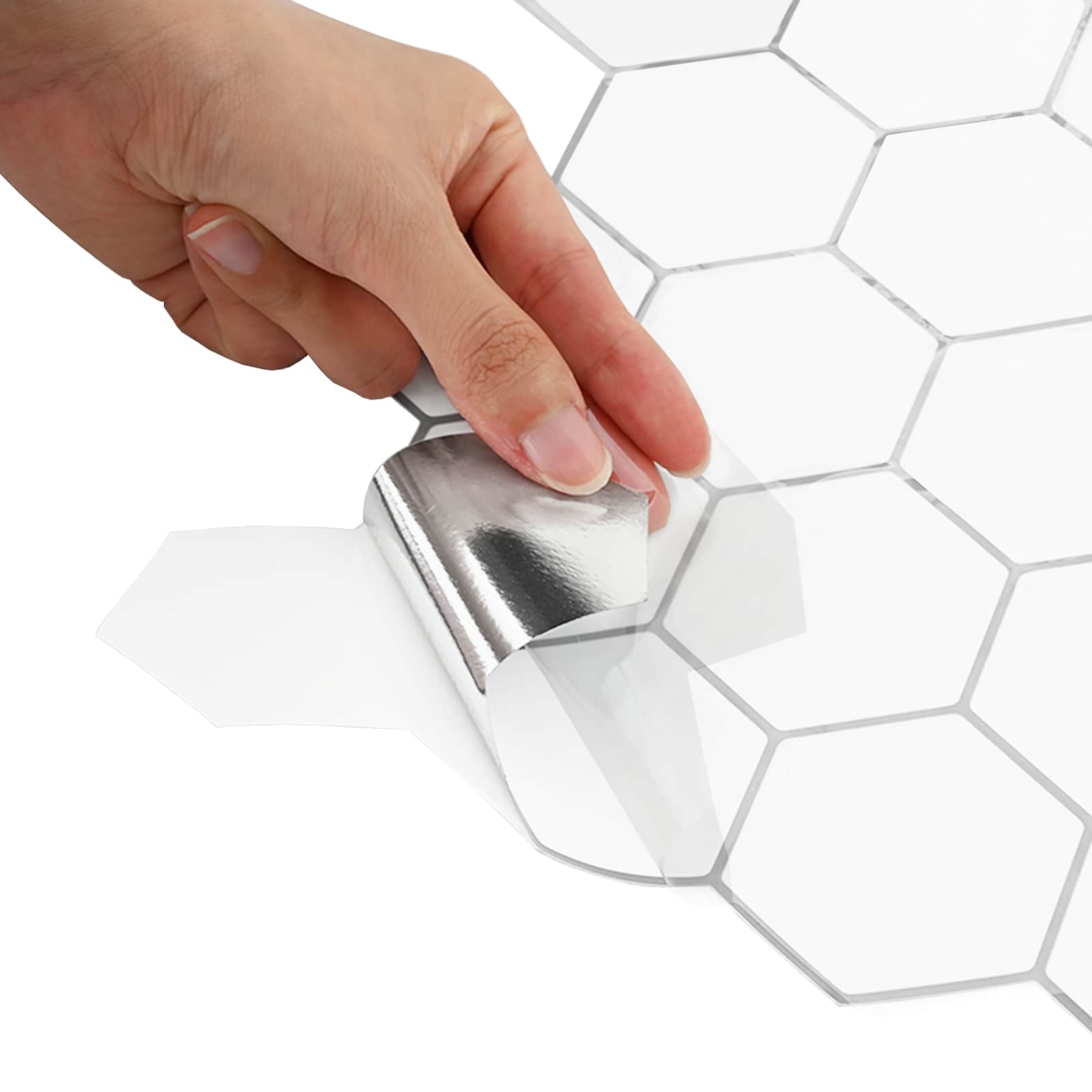Hexagon tegel 50 pcs Wit Grijs 30 x 30 cm Polyurethaan en PET is nu te koop bij PeponiXL, paradijselijk wonen!