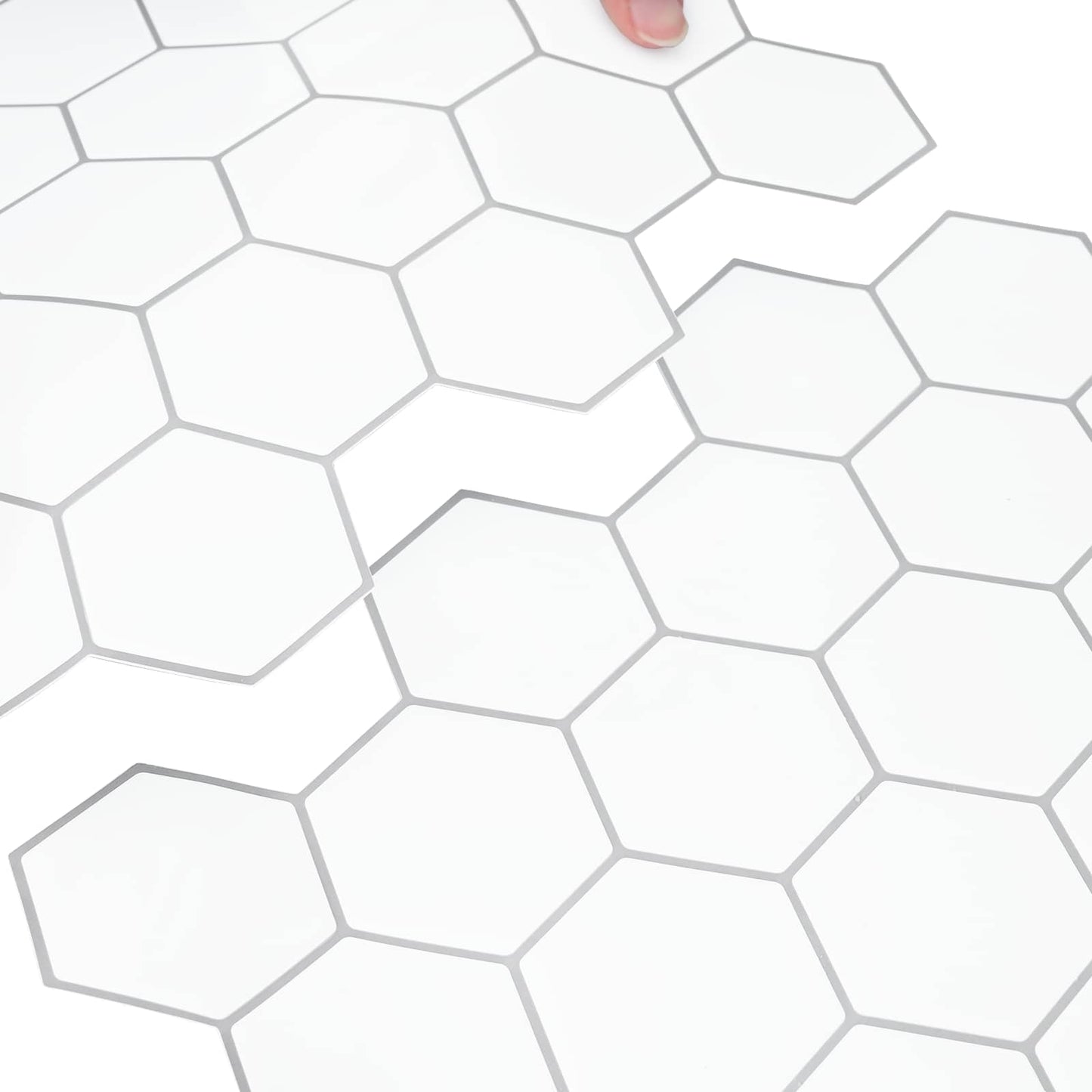 Hexagon tegel 50 pcs Wit Grijs 30 x 30 cm Polyurethaan en PET is nu te koop bij PeponiXL, paradijselijk wonen!