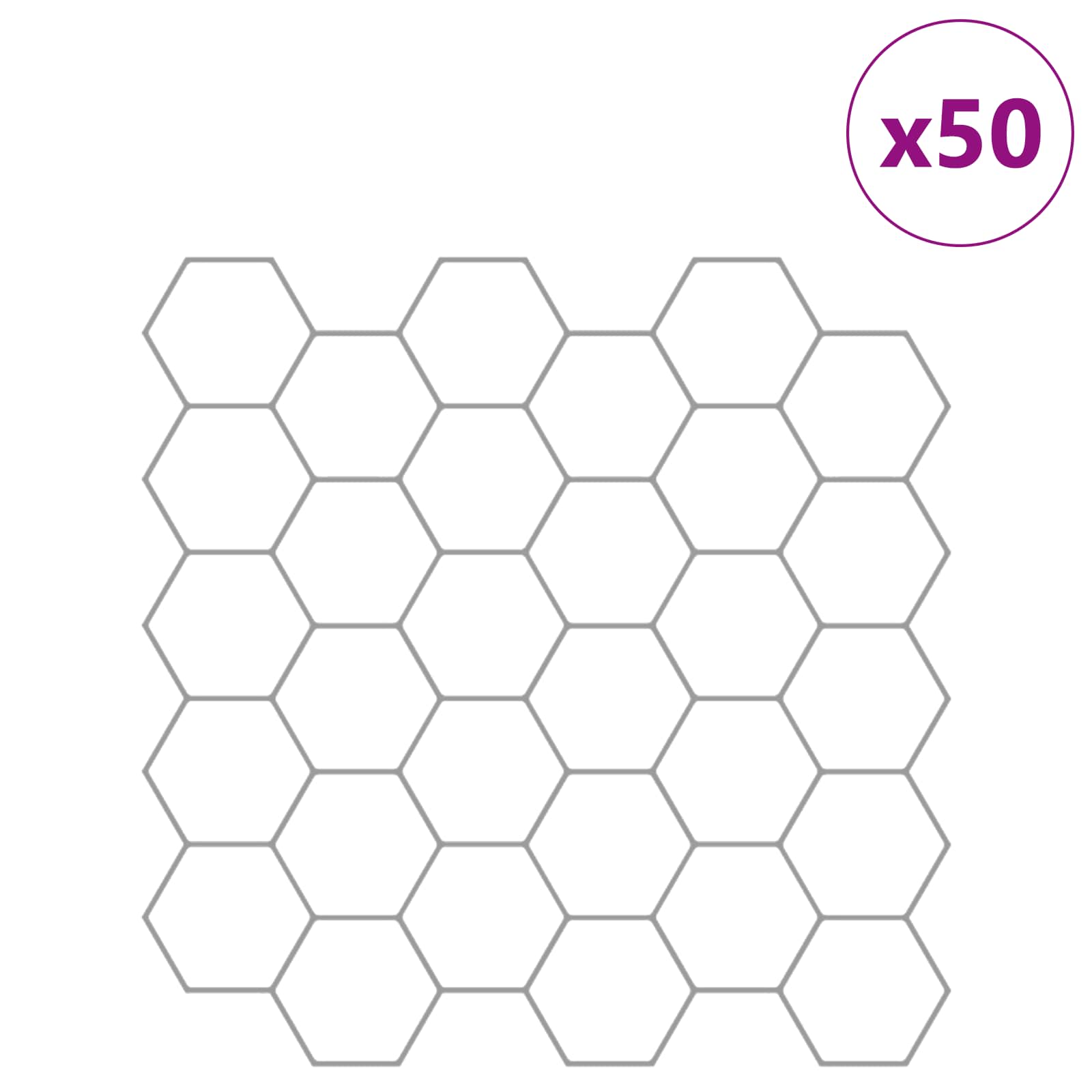 Hexagon tegel 50 pcs Wit Grijs 30 x 30 cm Polyurethaan en PET is nu te koop bij PeponiXL, paradijselijk wonen!