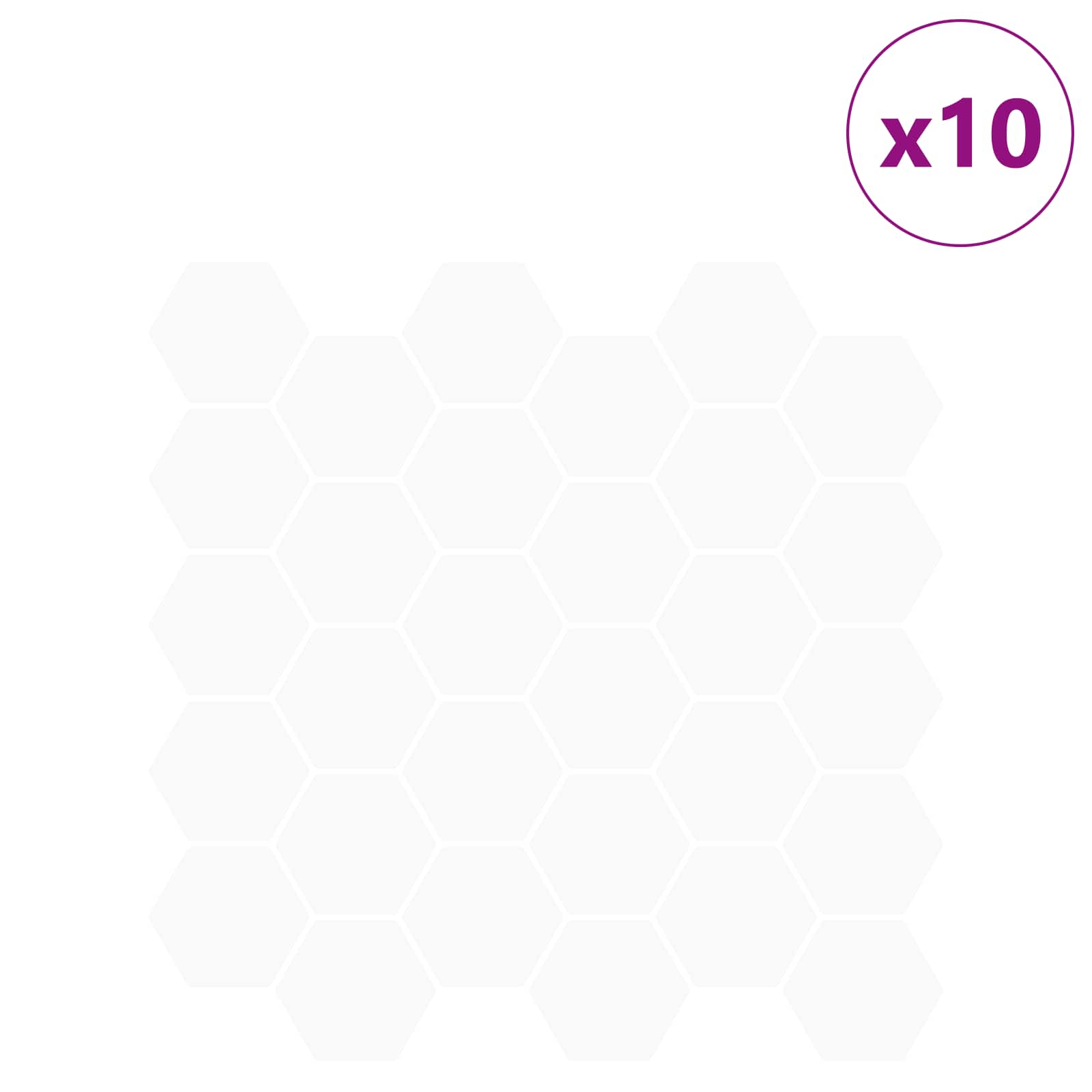 Hexagon tegel 10 pcs Wit 30 x 30 cm Polyurethaan en PET is nu te koop bij PeponiXL, paradijselijk wonen!