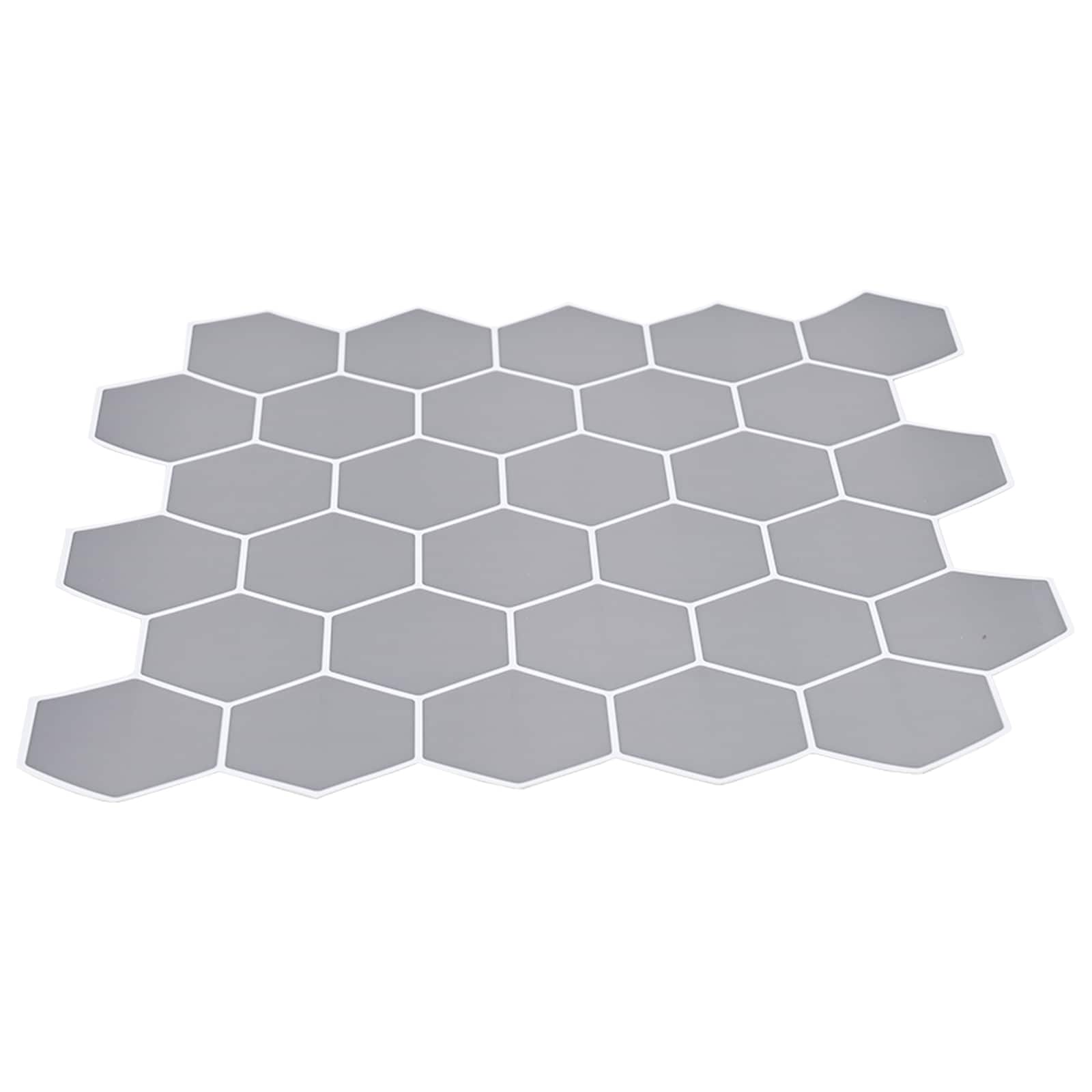 Hexagon tegel 20 pcs Grijs 30 x 30 cm Polyurethaan en PET is nu te koop bij PeponiXL, paradijselijk wonen!