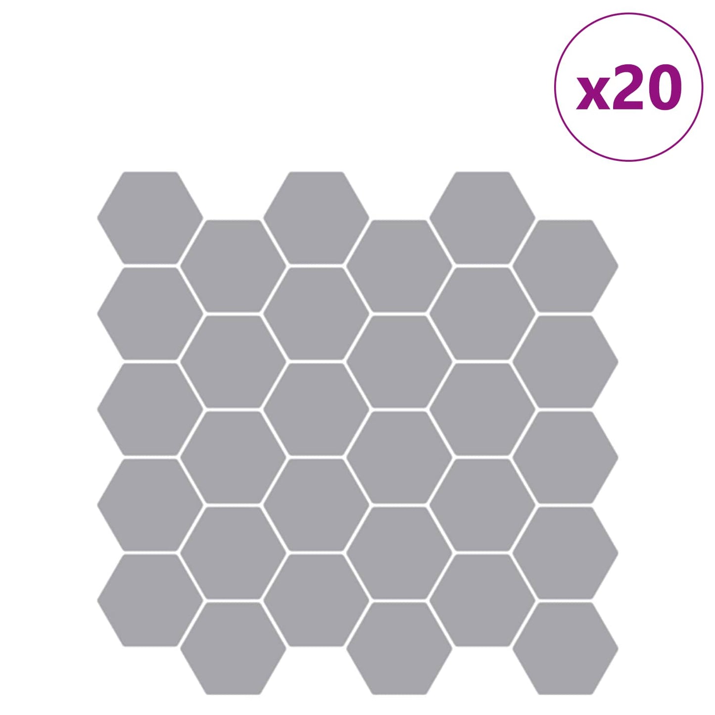 Hexagon tegel 20 pcs Grijs 30 x 30 cm Polyurethaan en PET is nu te koop bij PeponiXL, paradijselijk wonen!