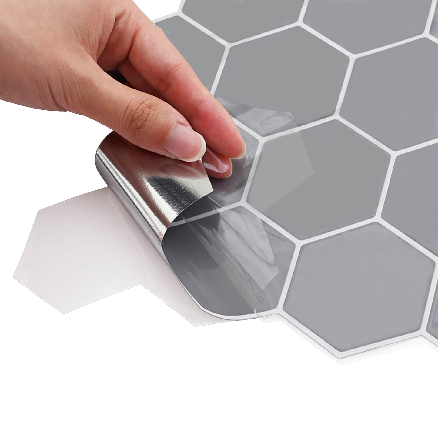 Hexagon tegel 50 pcs Grijs 30 x 30 cm Polyurethaan en PET is nu te koop bij PeponiXL, paradijselijk wonen!