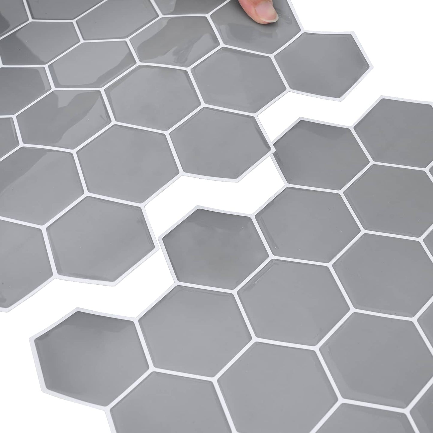 Hexagon tegel 50 pcs Grijs 30 x 30 cm Polyurethaan en PET is nu te koop bij PeponiXL, paradijselijk wonen!