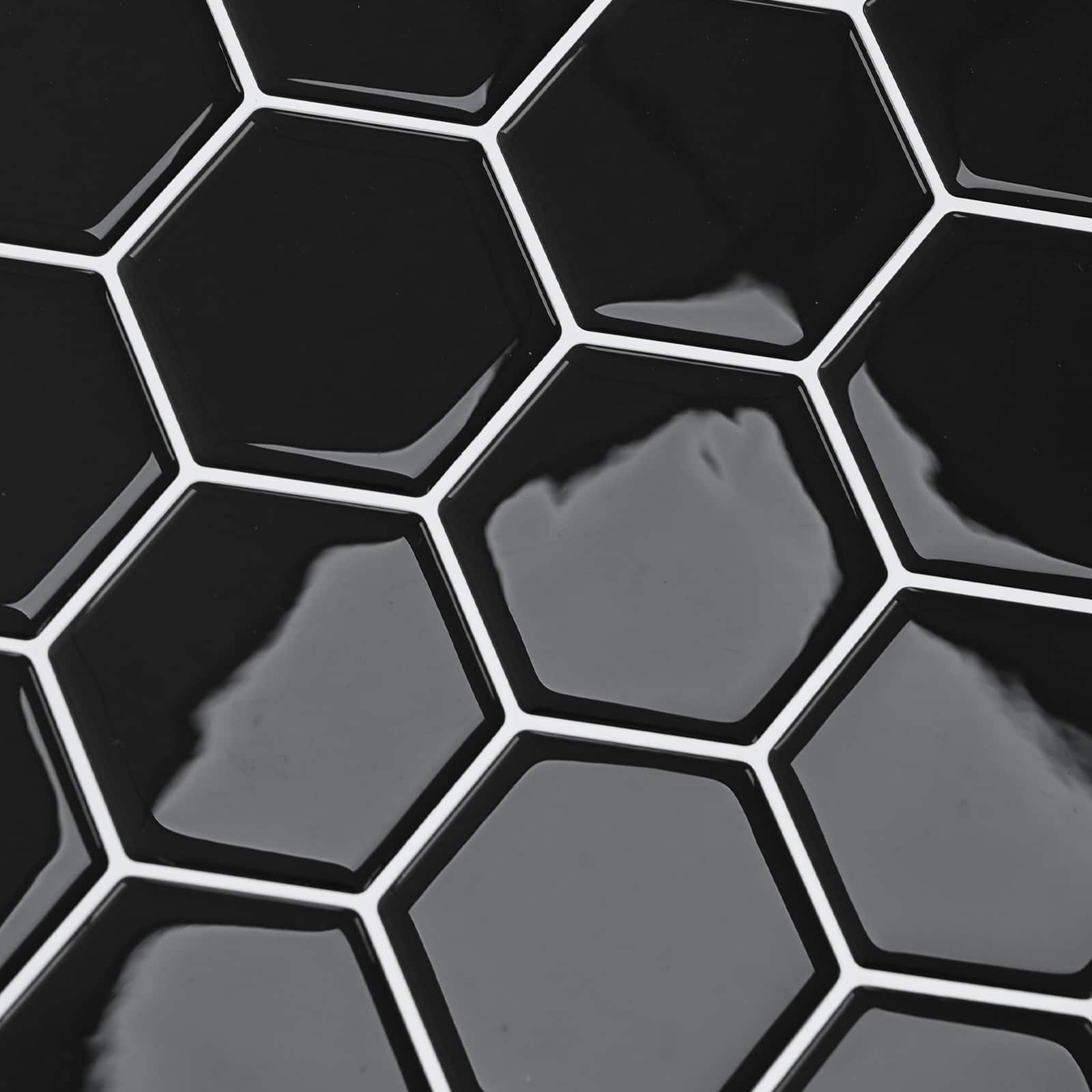 Hexagon tegel 20 pcs Zwart 30 x 30 cm Polyurethaan en PET is nu te koop bij PeponiXL, paradijselijk wonen!