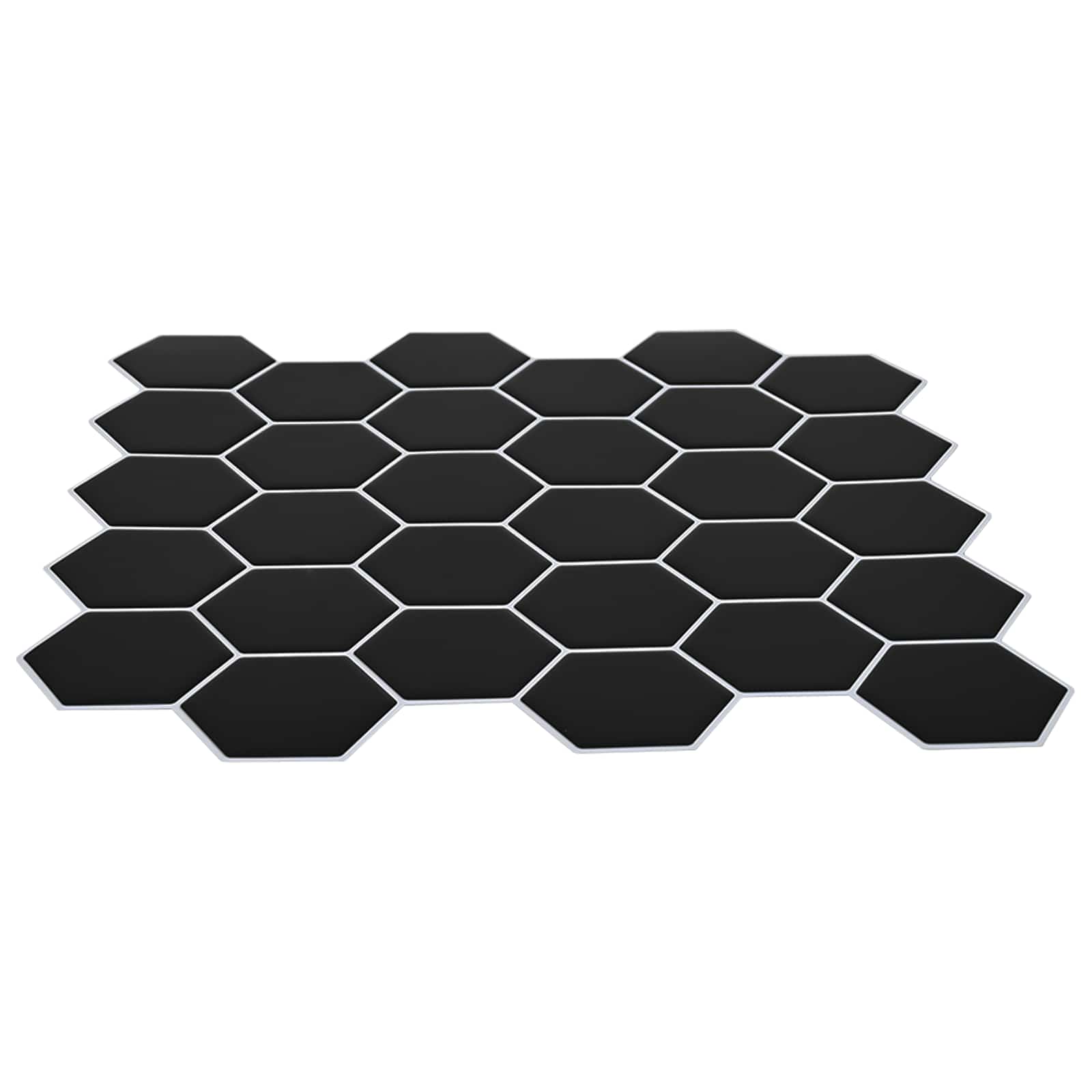 Hexagon tegel 20 pcs Zwart 30 x 30 cm Polyurethaan en PET is nu te koop bij PeponiXL, paradijselijk wonen!