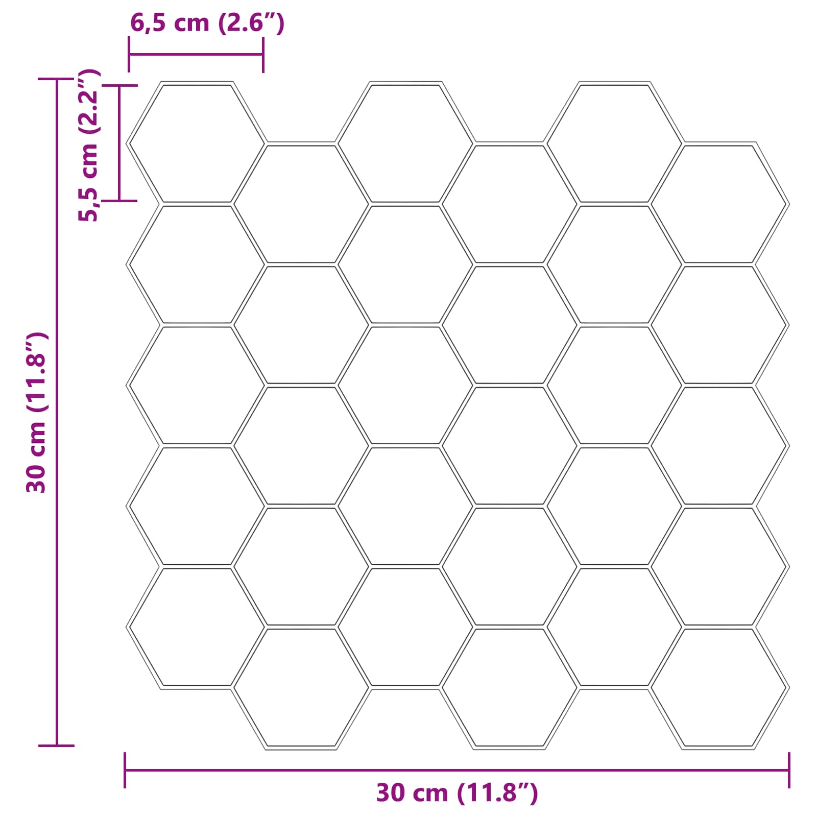 Hexagon tegel 20 pcs Zwart 30 x 30 cm Polyurethaan en PET is nu te koop bij PeponiXL, paradijselijk wonen!
