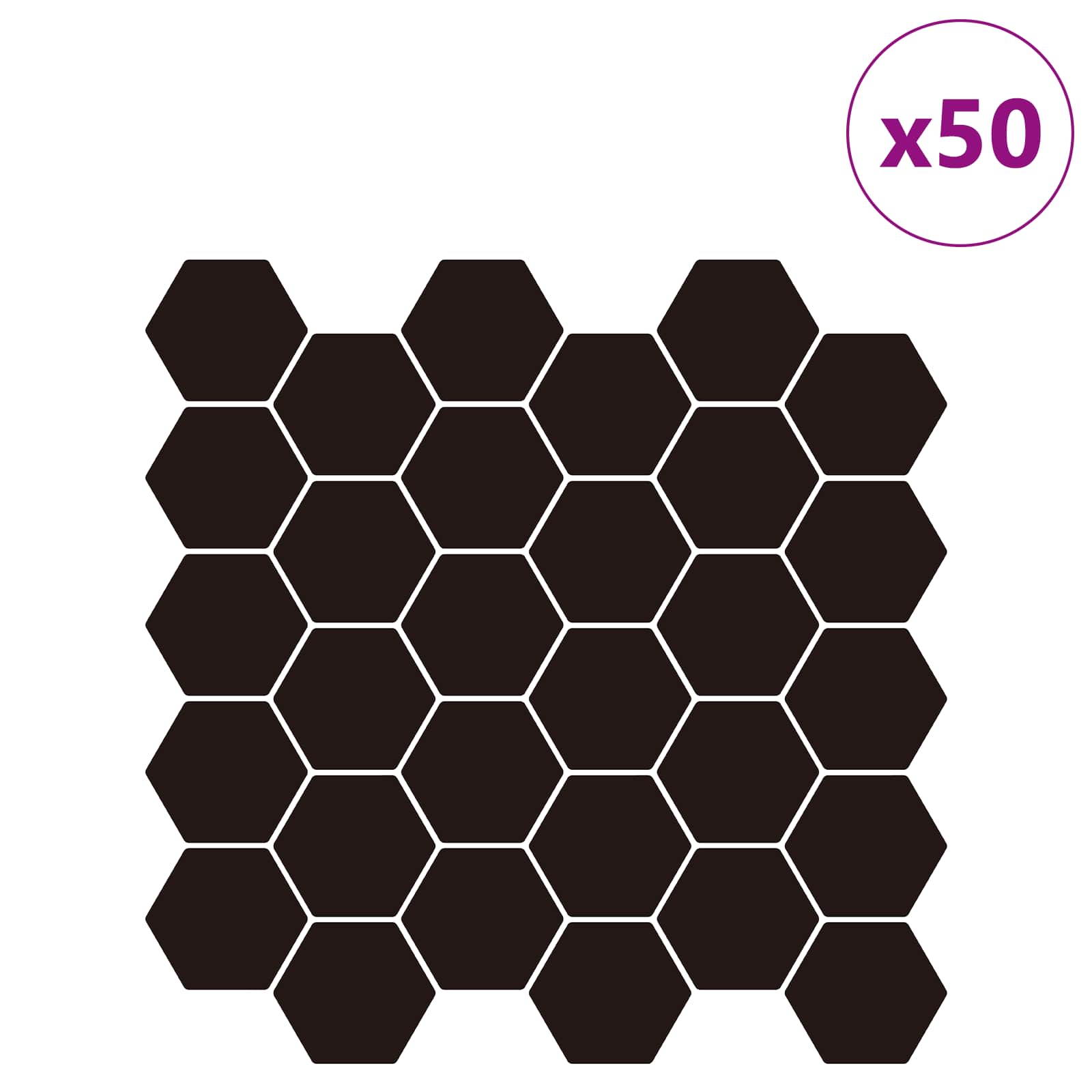 Hexagon tegel 50 pcs Zwart 30 x 30 cm Polyurethaan en PET is nu te koop bij PeponiXL, paradijselijk wonen!