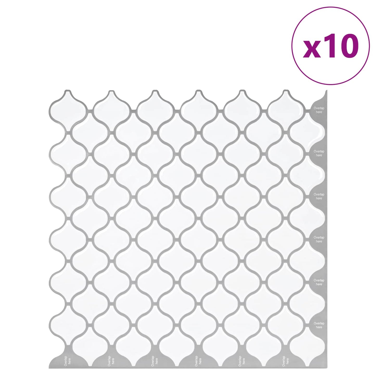 Lanturn Tegel 10 pcs Wit 27 x 27 cm Polyurethaan en PET is nu te koop bij PeponiXL, paradijselijk wonen!