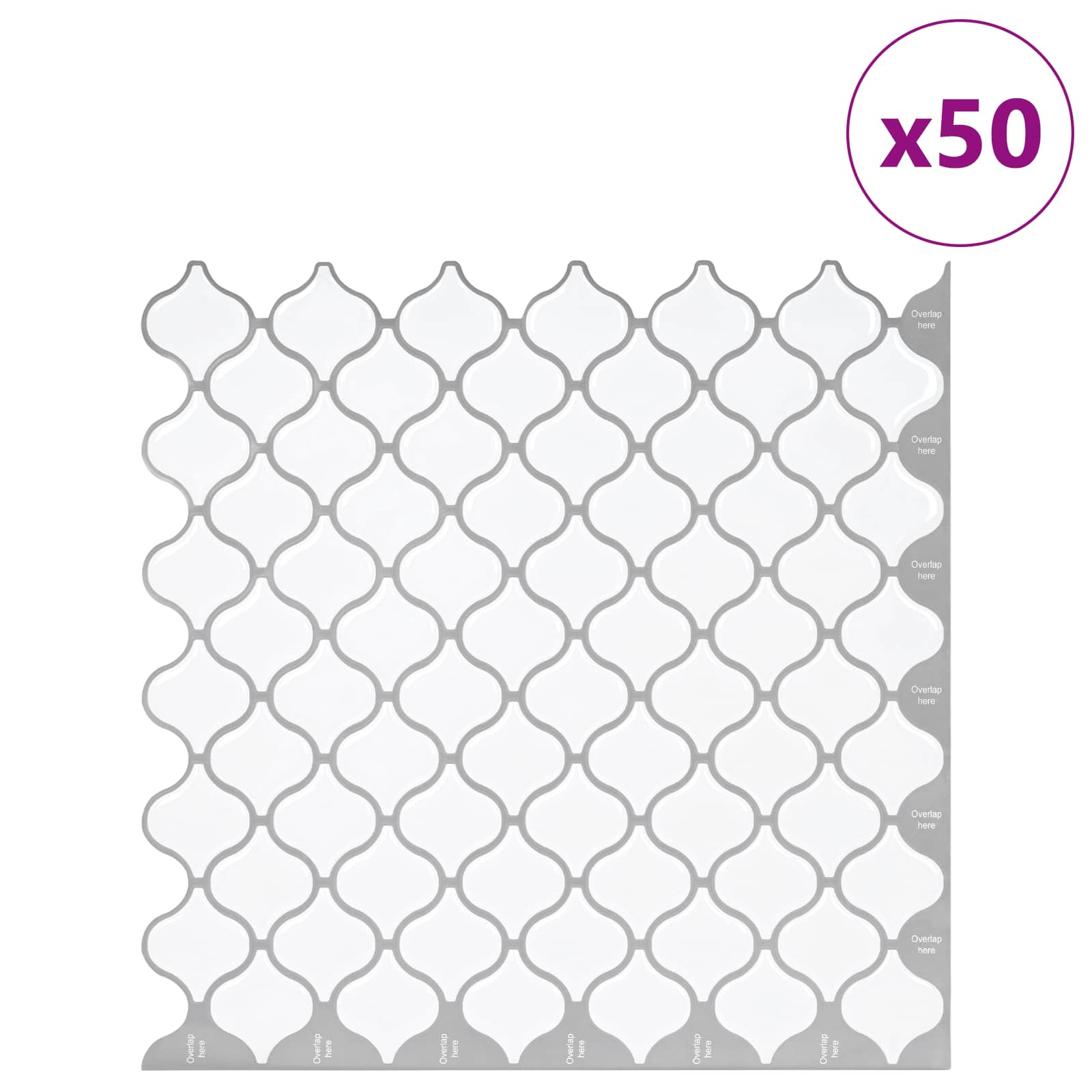 Lanturn Tegel 50 pcs Wit 27 x 27 cm Polyurethaan en PET is nu te koop bij PeponiXL, paradijselijk wonen!