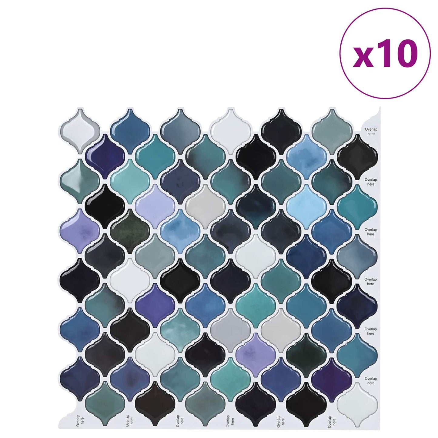 Lanturn Tegel 10 pcs Blauw Groen 27 x 27 cm Polyurethaan en PET is nu te koop bij PeponiXL, paradijselijk wonen!
