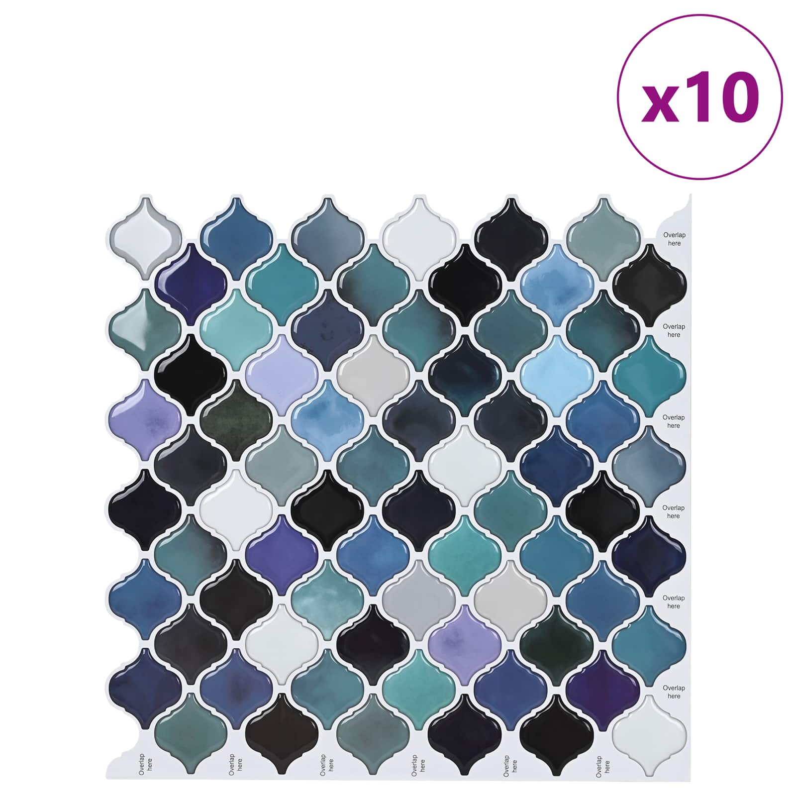 Lanturn Tegel 10 pcs Blauw Groen 27 x 27 cm Polyurethaan en PET is nu te koop bij PeponiXL, paradijselijk wonen!