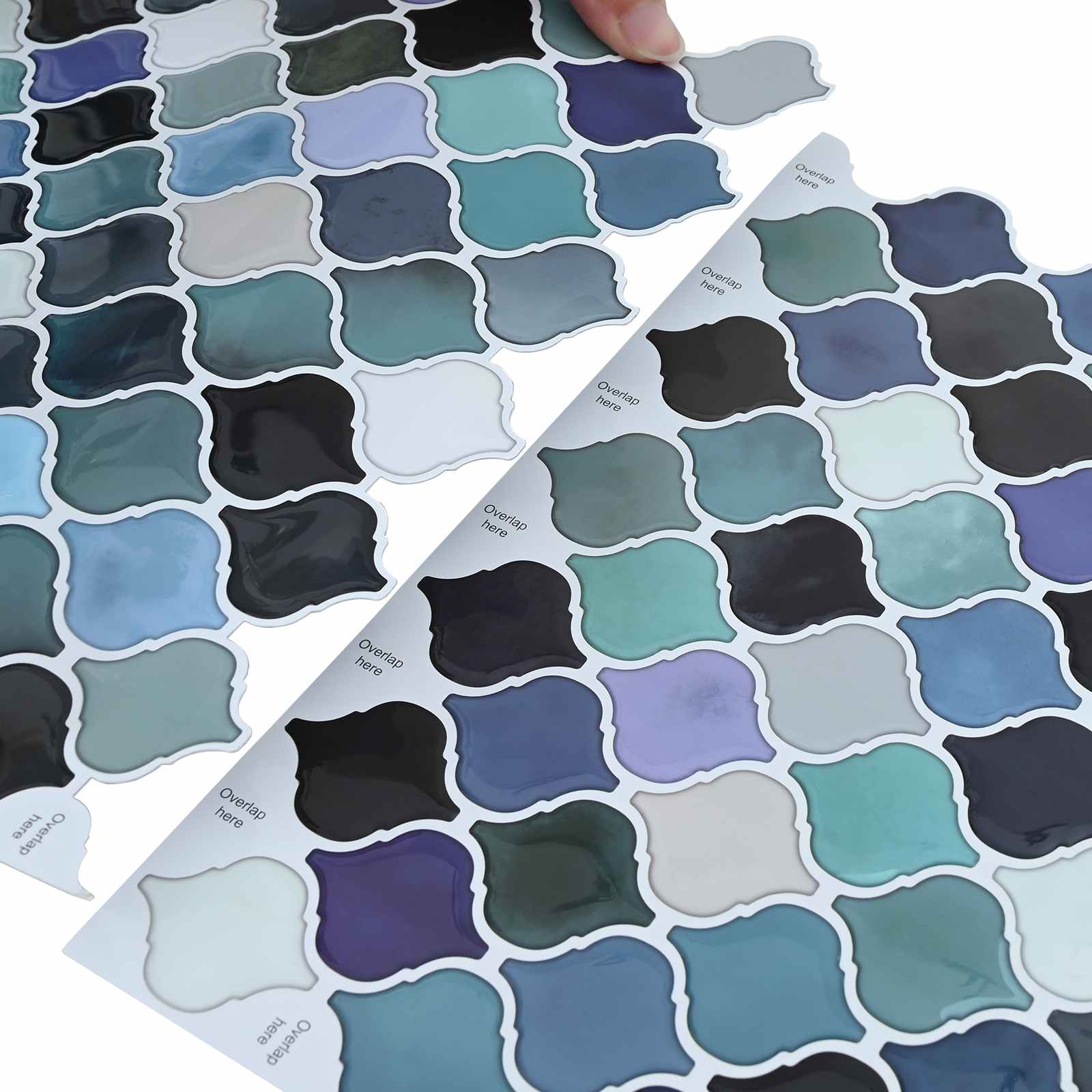 Lanturn Tegel 20 pcs Blauw Groen 27 x 27 cm Polyurethaan en PET is nu te koop bij PeponiXL, paradijselijk wonen!