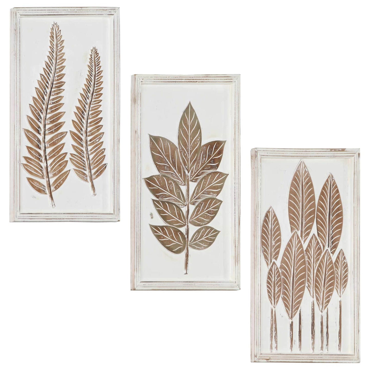 Kunst Decoratie 3 pcs Bruin en wit 40 x 40 x 1,5 cm is nu te koop bij PeponiXL, paradijselijk wonen!