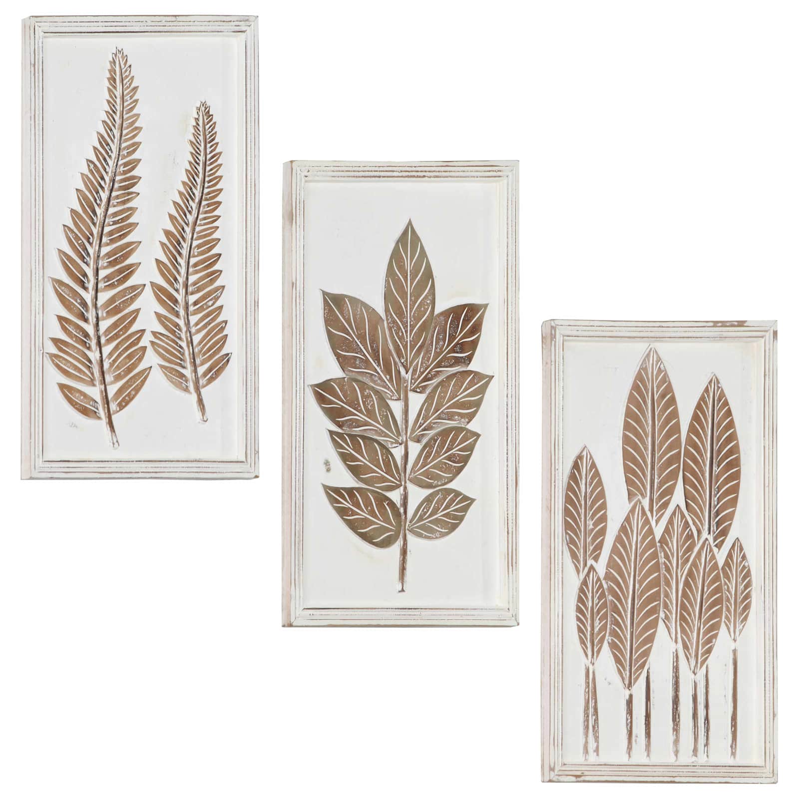Kunst Decoratie 3 pcs Bruin en wit 40 x 40 x 1,5 cm is nu te koop bij PeponiXL, paradijselijk wonen!
