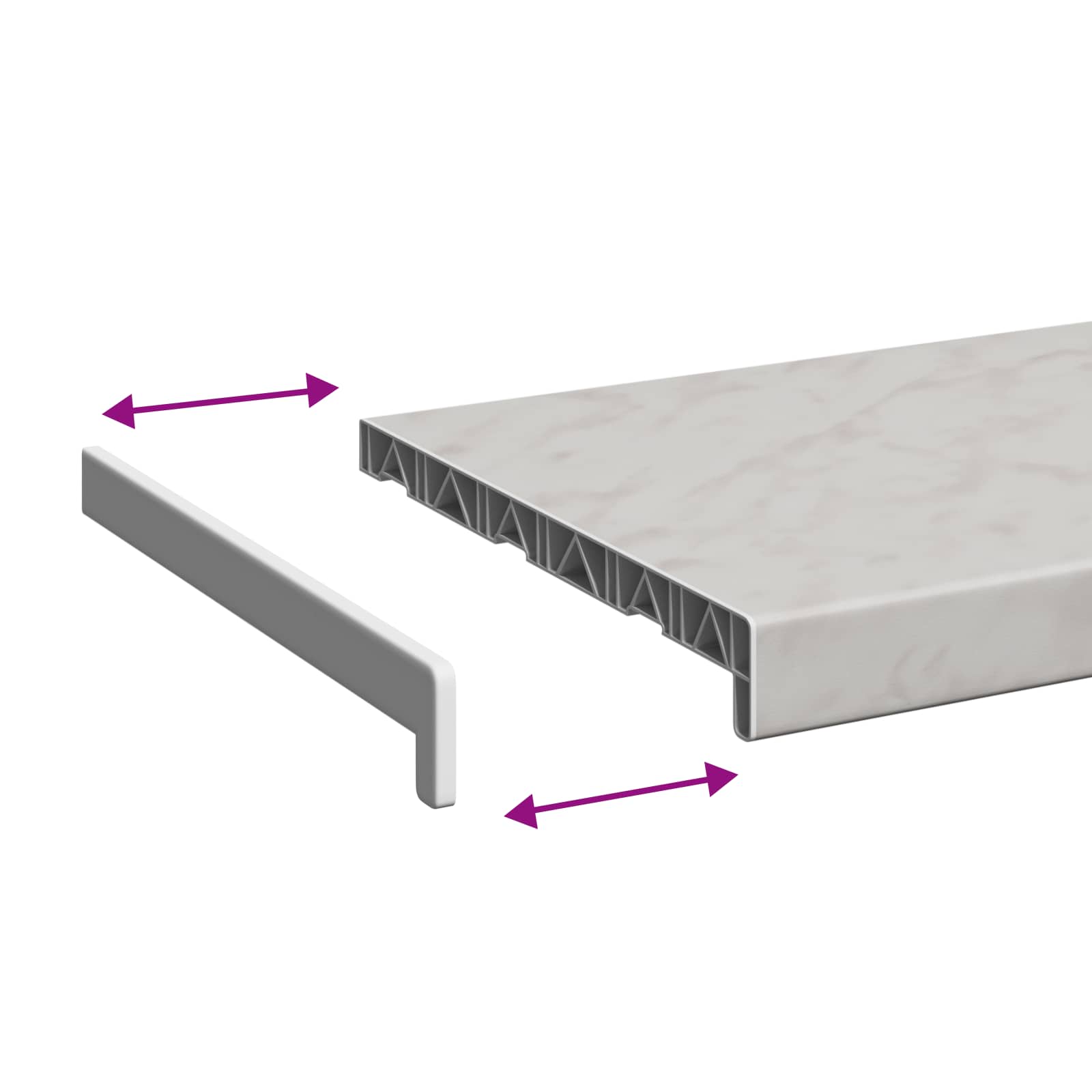 Raamsokkel Marmer textuur 100 x 30 x 4,5 cm PVC is nu te koop bij PeponiXL, paradijselijk wonen!