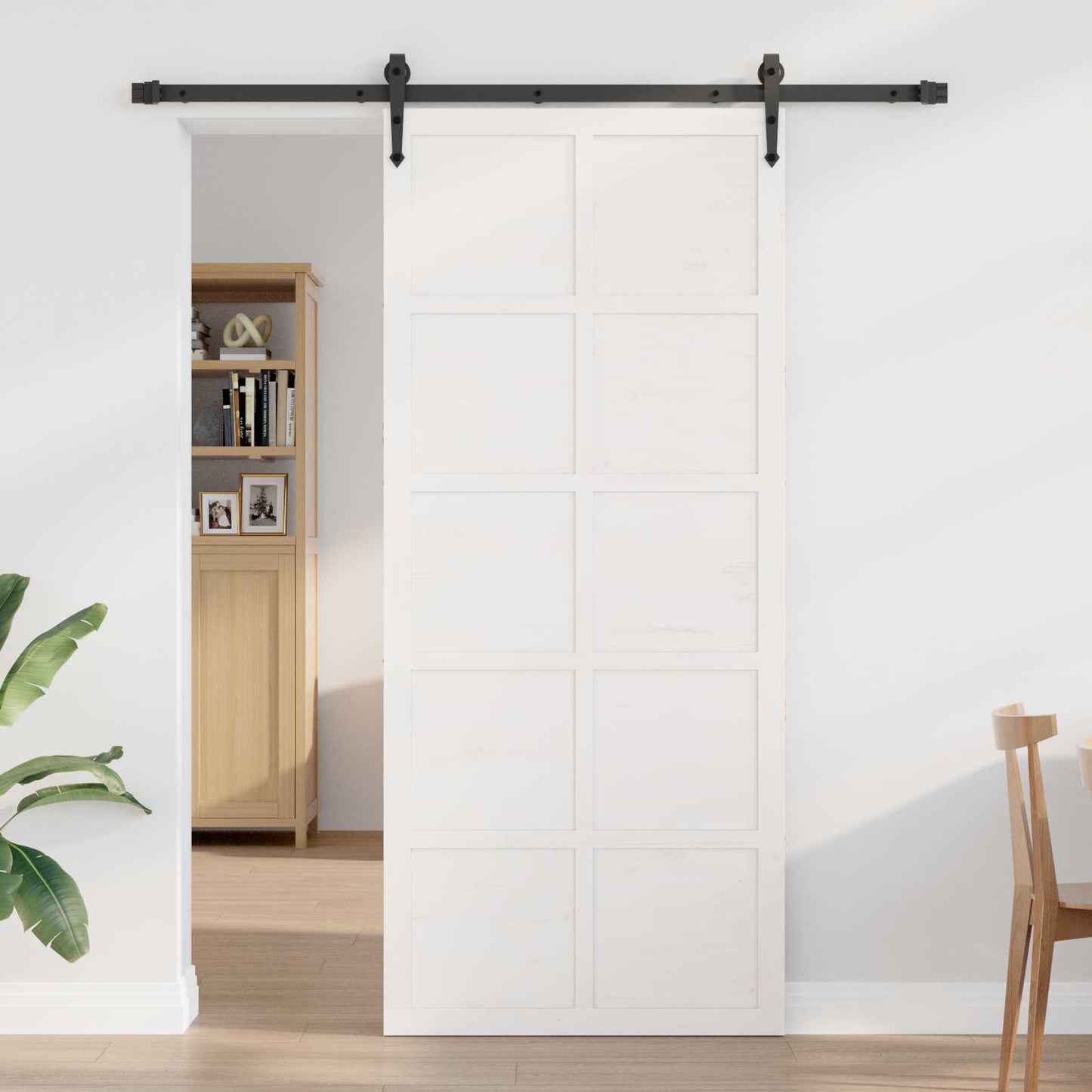 Schuifdeur Wit 100 x 2,5 x 208 cm Massief grenenhout is nu te koop bij PeponiXL, paradijselijk wonen!