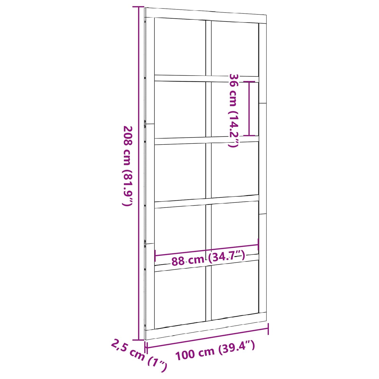 Schuifdeur Wit 100 x 2,5 x 208 cm Massief grenenhout is nu te koop bij PeponiXL, paradijselijk wonen!