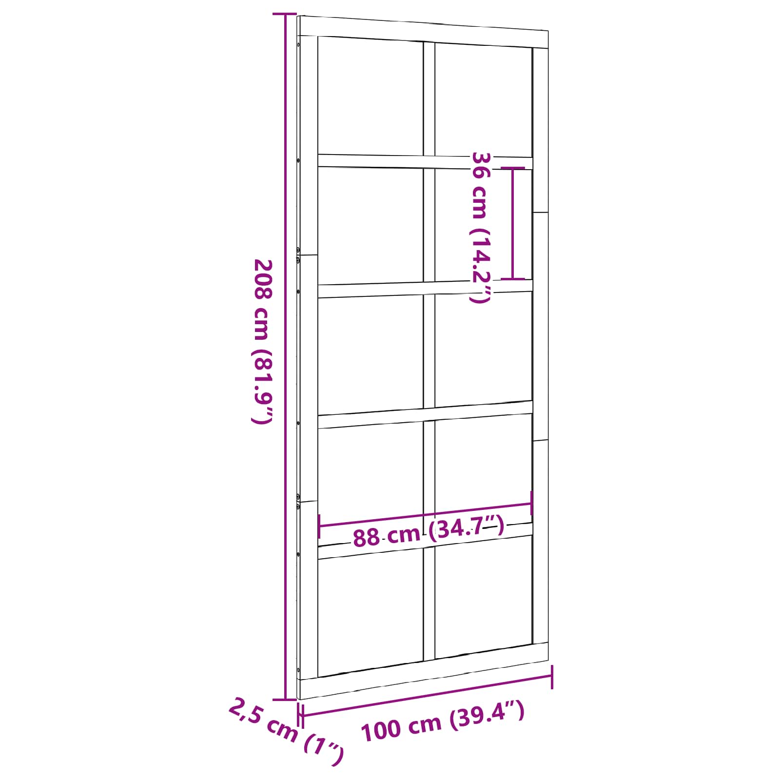 Schuifdeur Wit 100 x 2,5 x 208 cm Massief grenenhout is nu te koop bij PeponiXL, paradijselijk wonen!