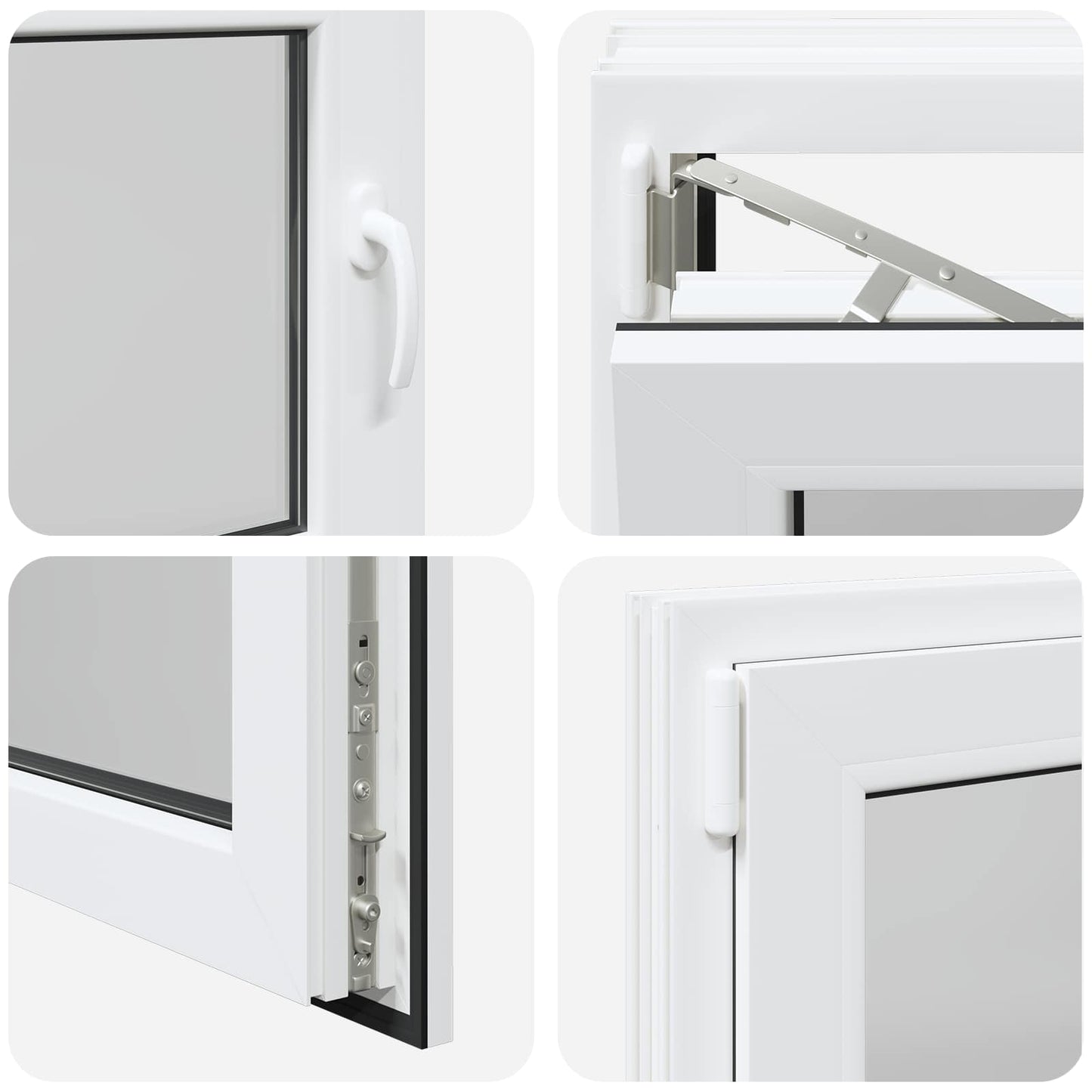 Kelderraam RISOR 80 x 60 cm PVC en glas Wit is nu te koop bij PeponiXL, paradijselijk wonen!