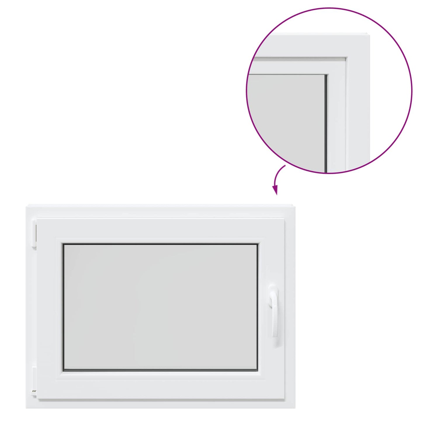 Kelderraam RISOR 80 x 60 cm PVC en glas Wit is nu te koop bij PeponiXL, paradijselijk wonen!