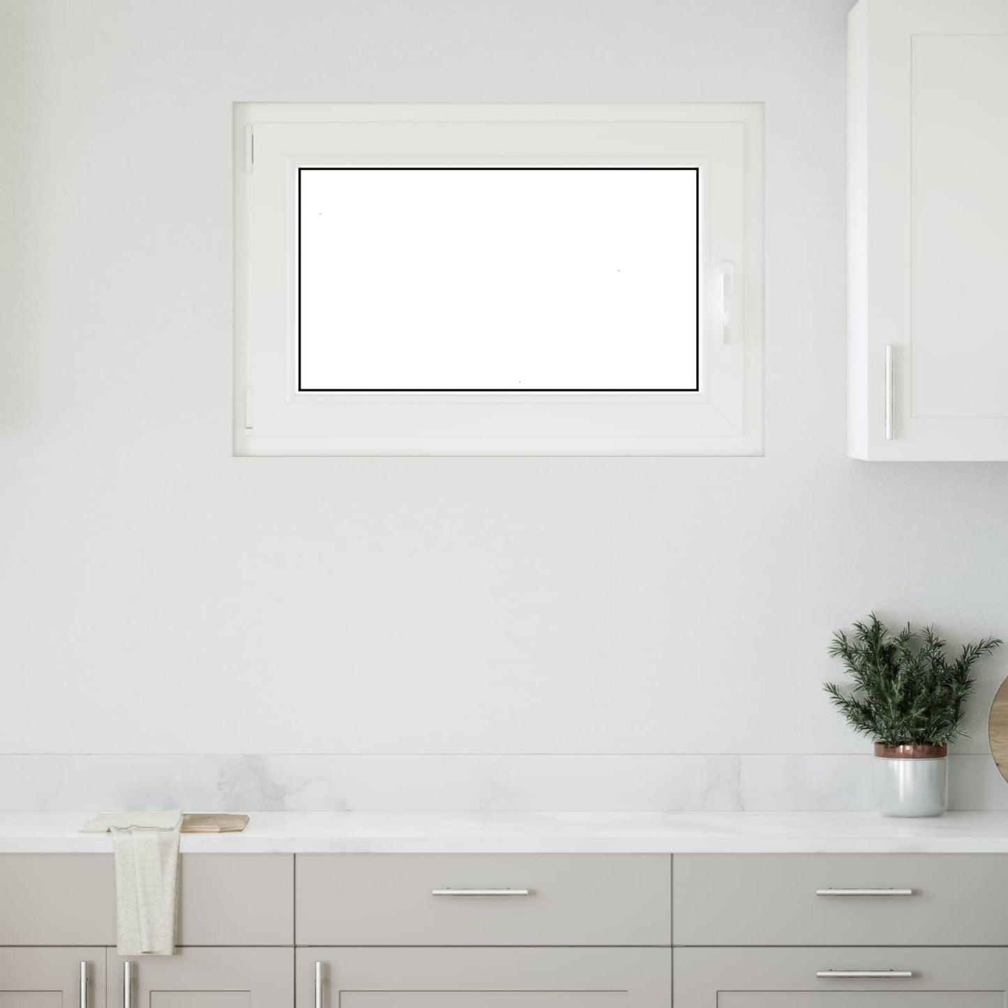Kelderraam RISOR 90 x 50 cm PVC en glas Wit is nu te koop bij PeponiXL, paradijselijk wonen!