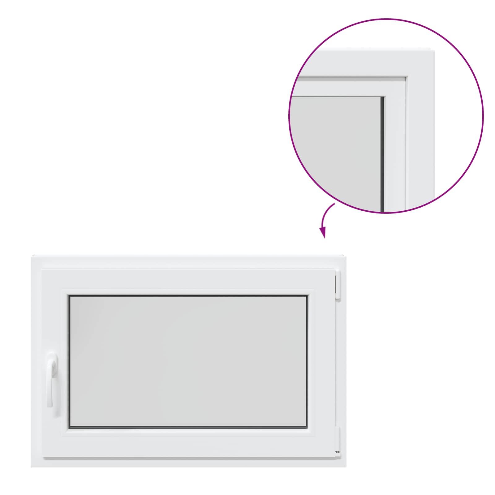 Kelderraam RISOR 90 x 60 cm PVC en glas Wit is nu te koop bij PeponiXL, paradijselijk wonen!