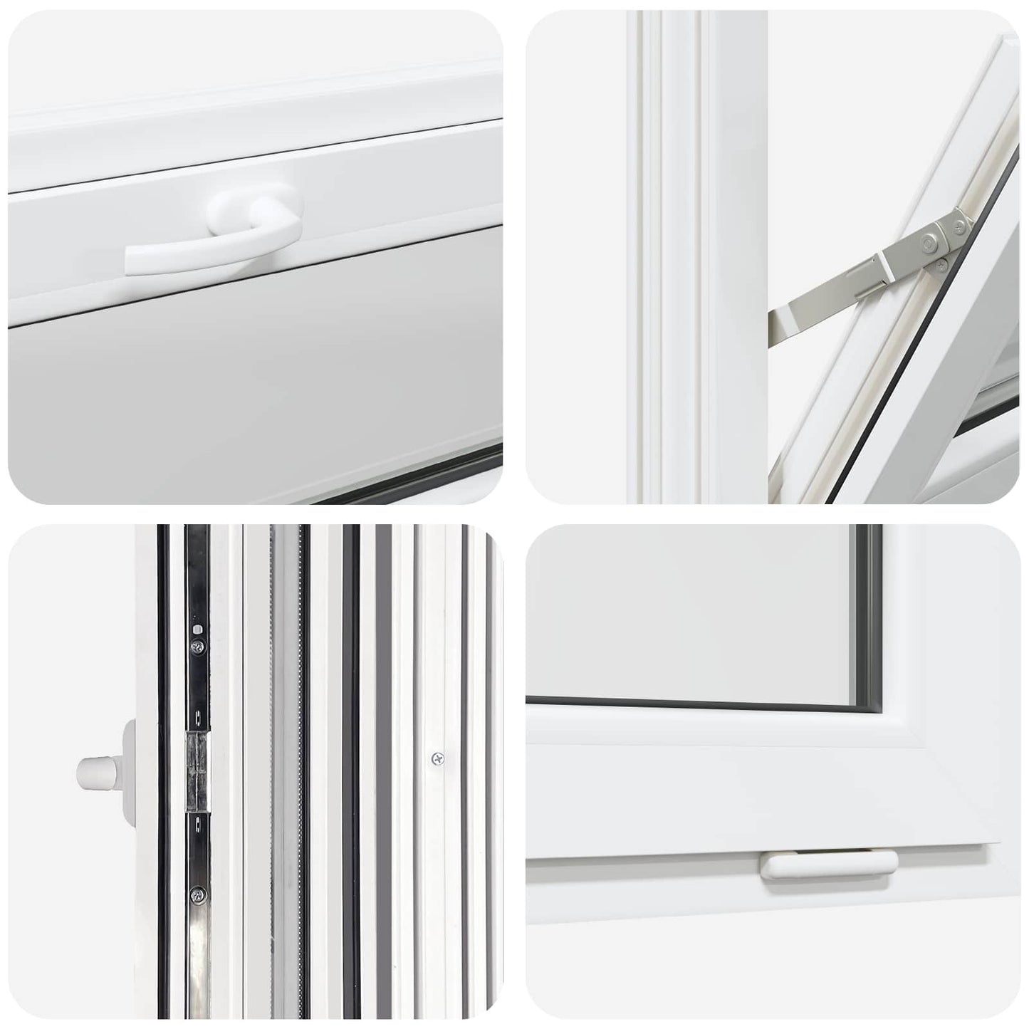 Kelderraam RISOR 80 x 40 cm PVC en glas Wit