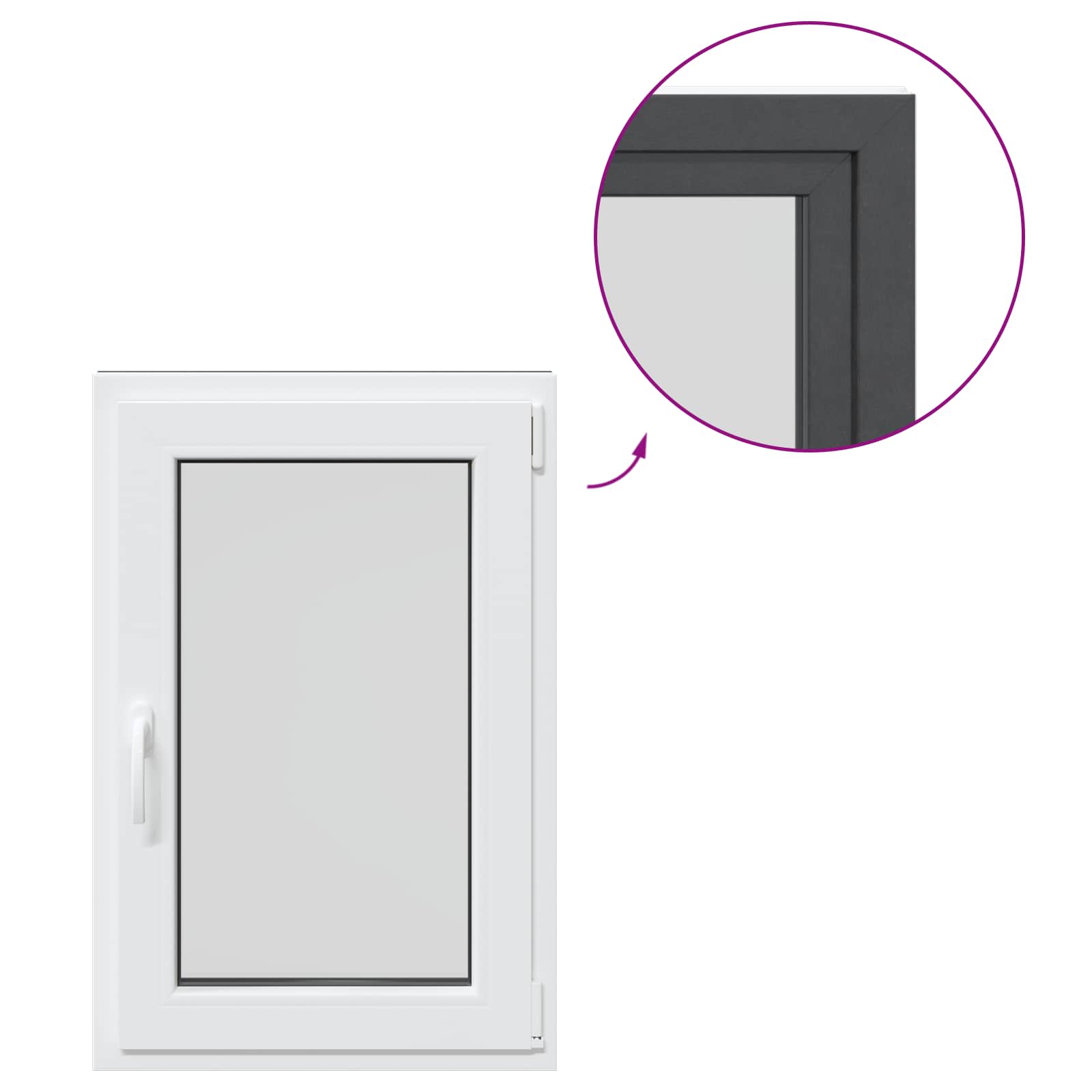 Kelderraam RISOR 60 x 80 cm PVC en glas Antracietkleurig is nu te koop bij PeponiXL, paradijselijk wonen!