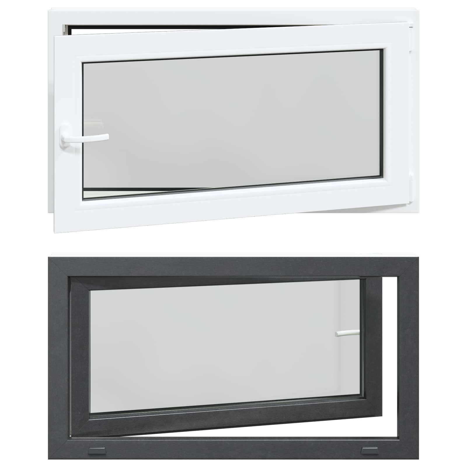 Kelderraam RISOR 110 x 70 cm PVC en glas Antracietkleurig is nu te koop bij PeponiXL, paradijselijk wonen!