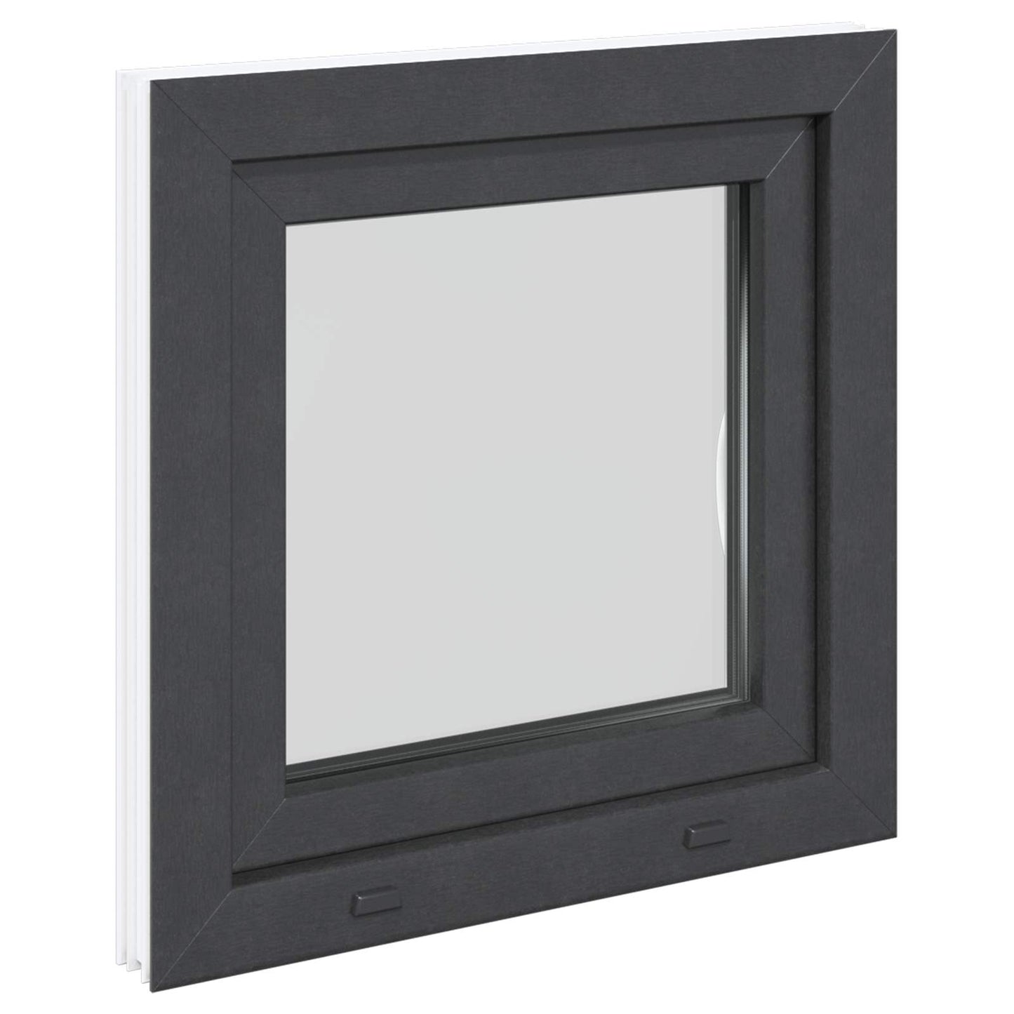 Kelderraam RISOR 50 x 50 cm PVC en glas Antracietkleurig is nu te koop bij PeponiXL, paradijselijk wonen!