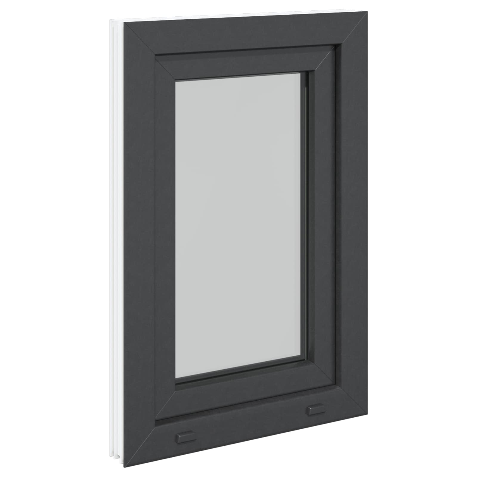 Kelderraam RISOR 50 x 75 cm PVC en glas Antracietkleurig is nu te koop bij PeponiXL, paradijselijk wonen!