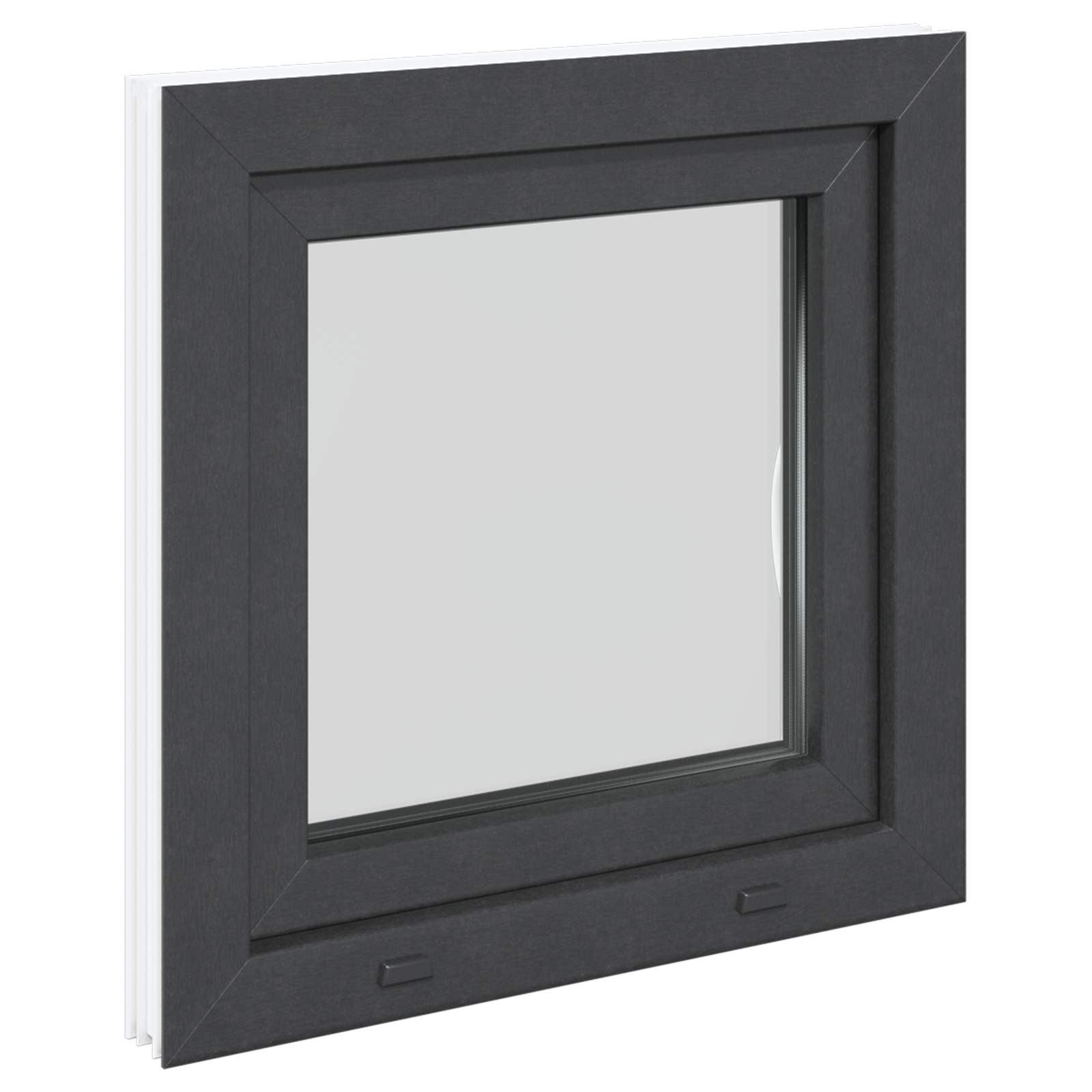 Kelderraam RISOR 60 x 60 cm PVC en glas Antracietkleurig is nu te koop bij PeponiXL, paradijselijk wonen!