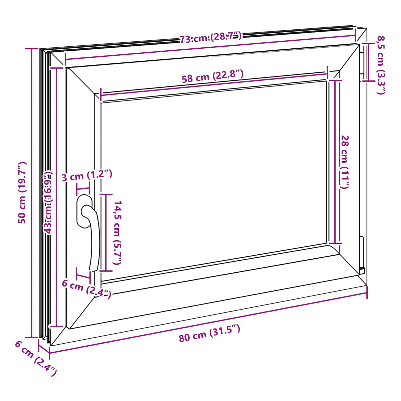 Kelderraam RISOR 60 x 100 cm PVC en glas Antracietkleurig is nu te koop bij PeponiXL, paradijselijk wonen!