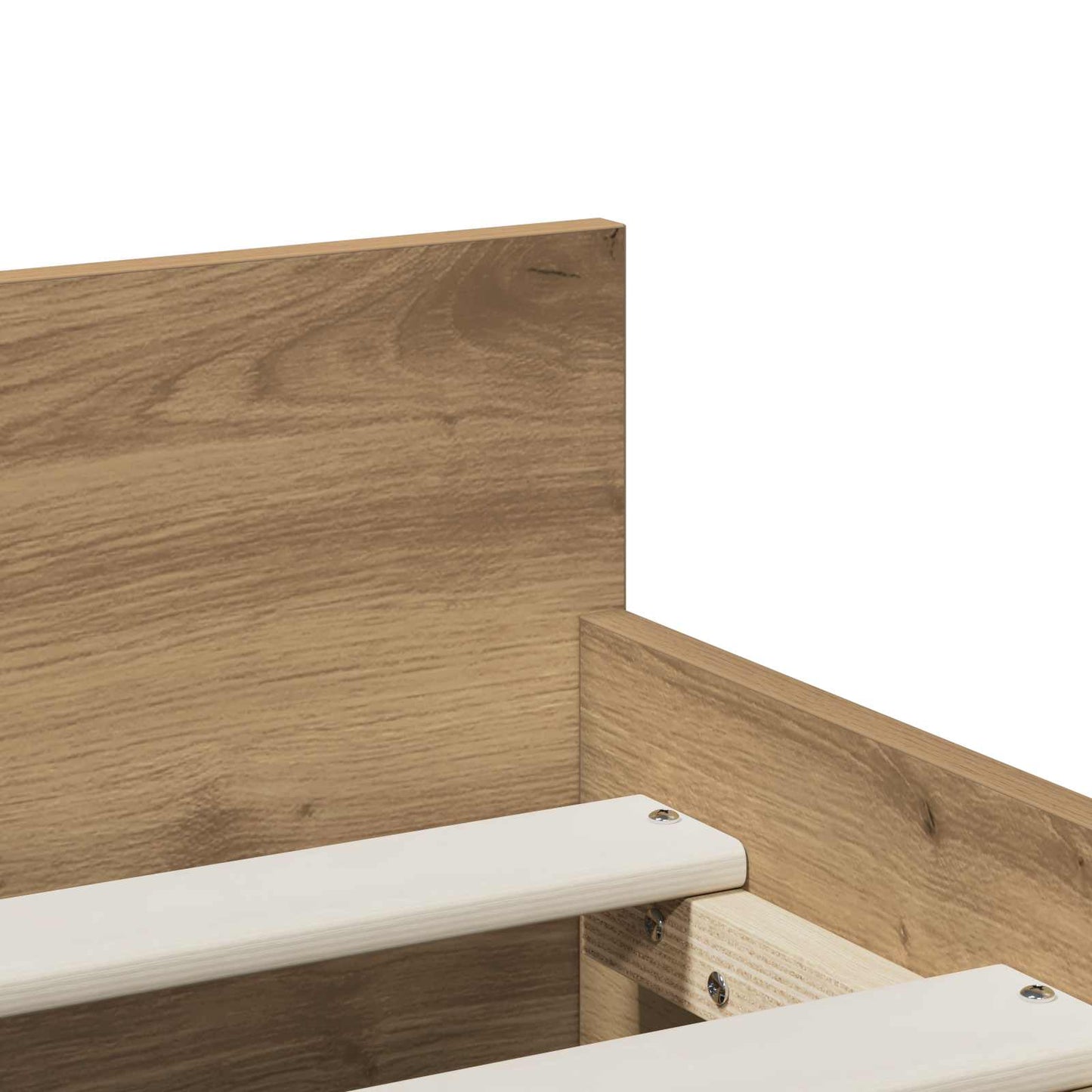 Bedframe Artisanaal eiken 100 x 200 cm Bewerkt hout