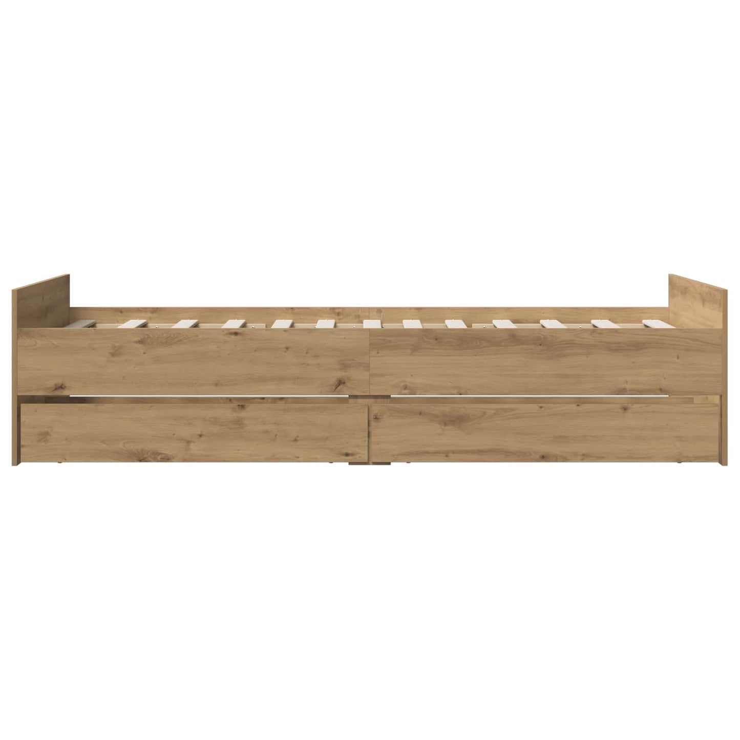 Bedframe Artisanaal eiken 100 x 200 cm Bewerkt hout