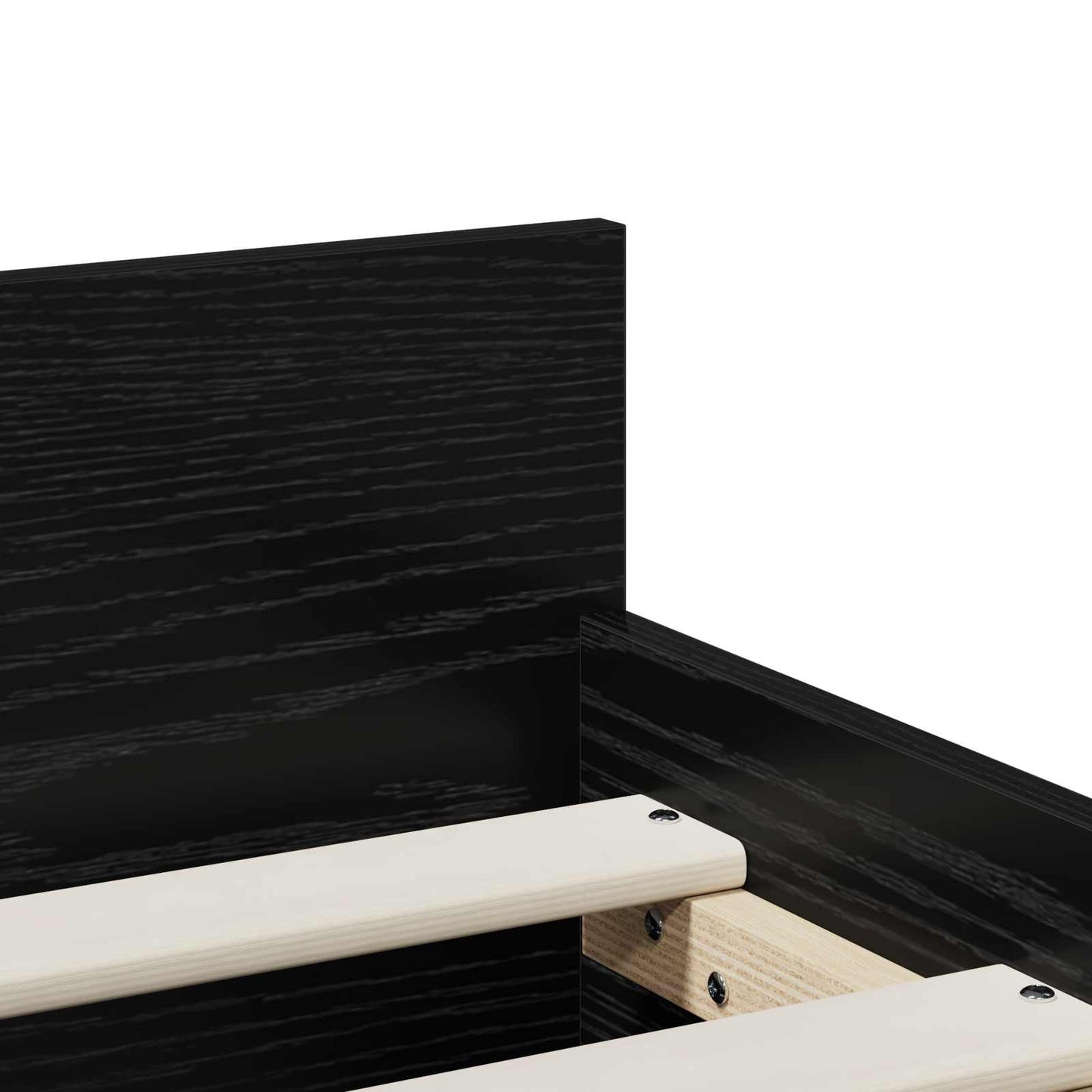 Bedframe Zwart eiken 100 x 200 cm Bewerkt hout