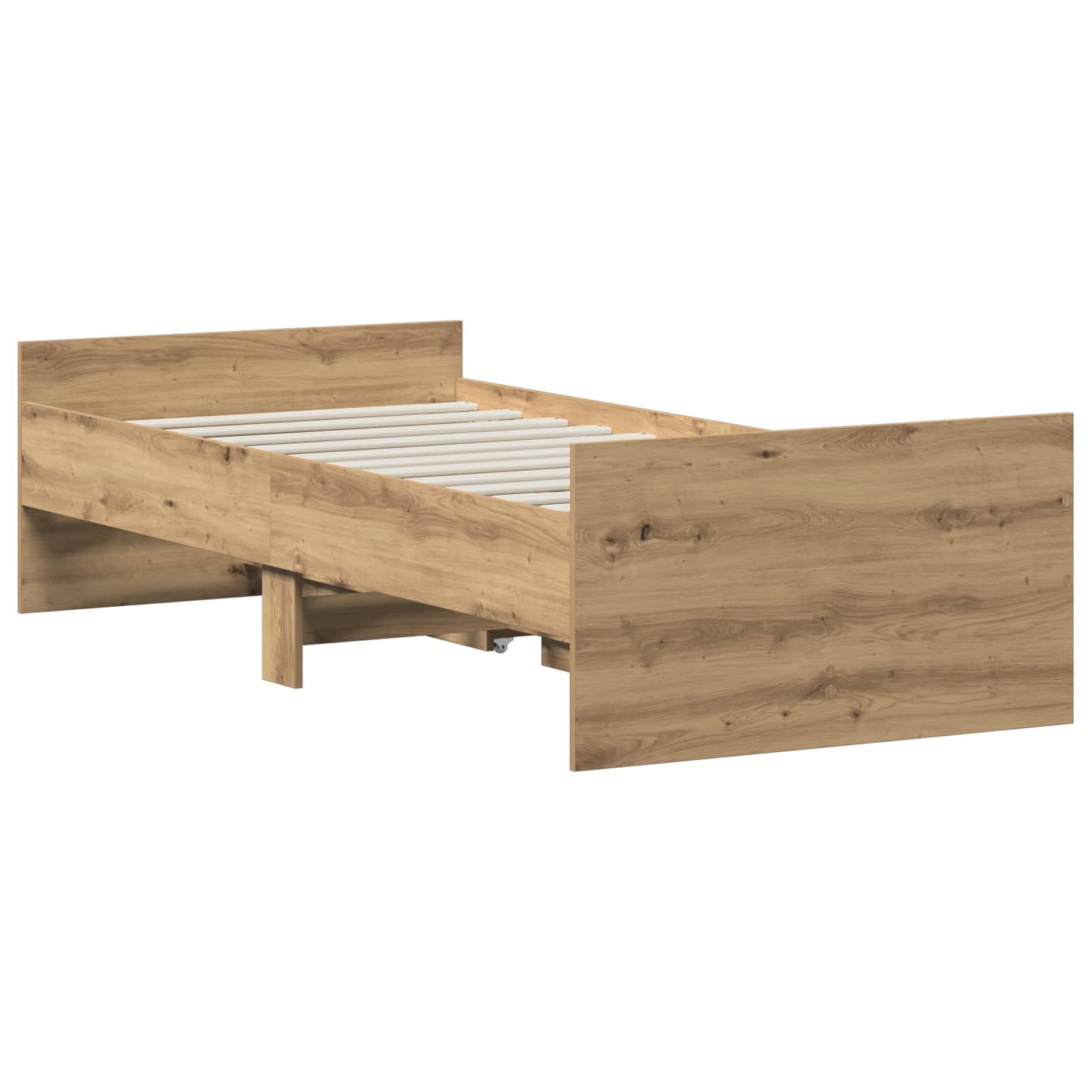 Bedframe Artisanaal eiken 90 x 200 cm Bewerkt hout