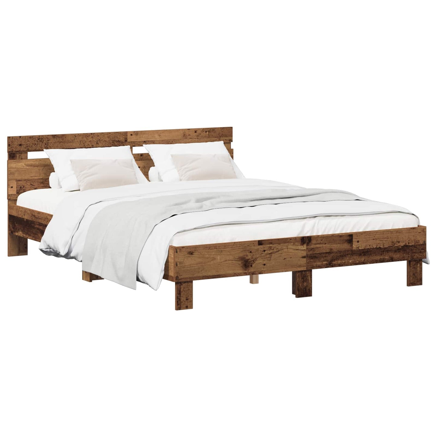 Bedframe Oud hout 140 x 190 cm Bewerkt hout
