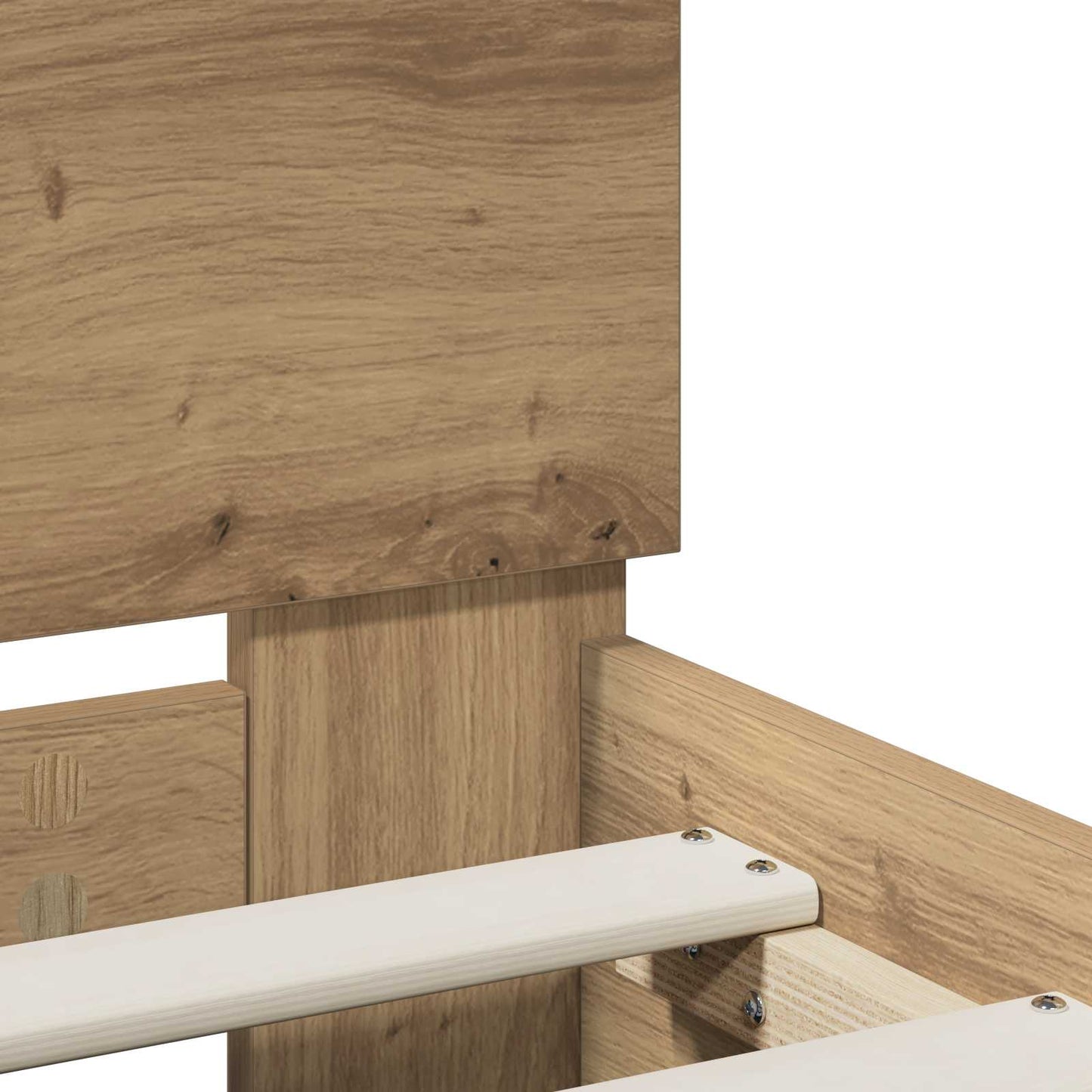 Bedframe Artisanaal eiken 140 x 190 cm Bewerkt hout