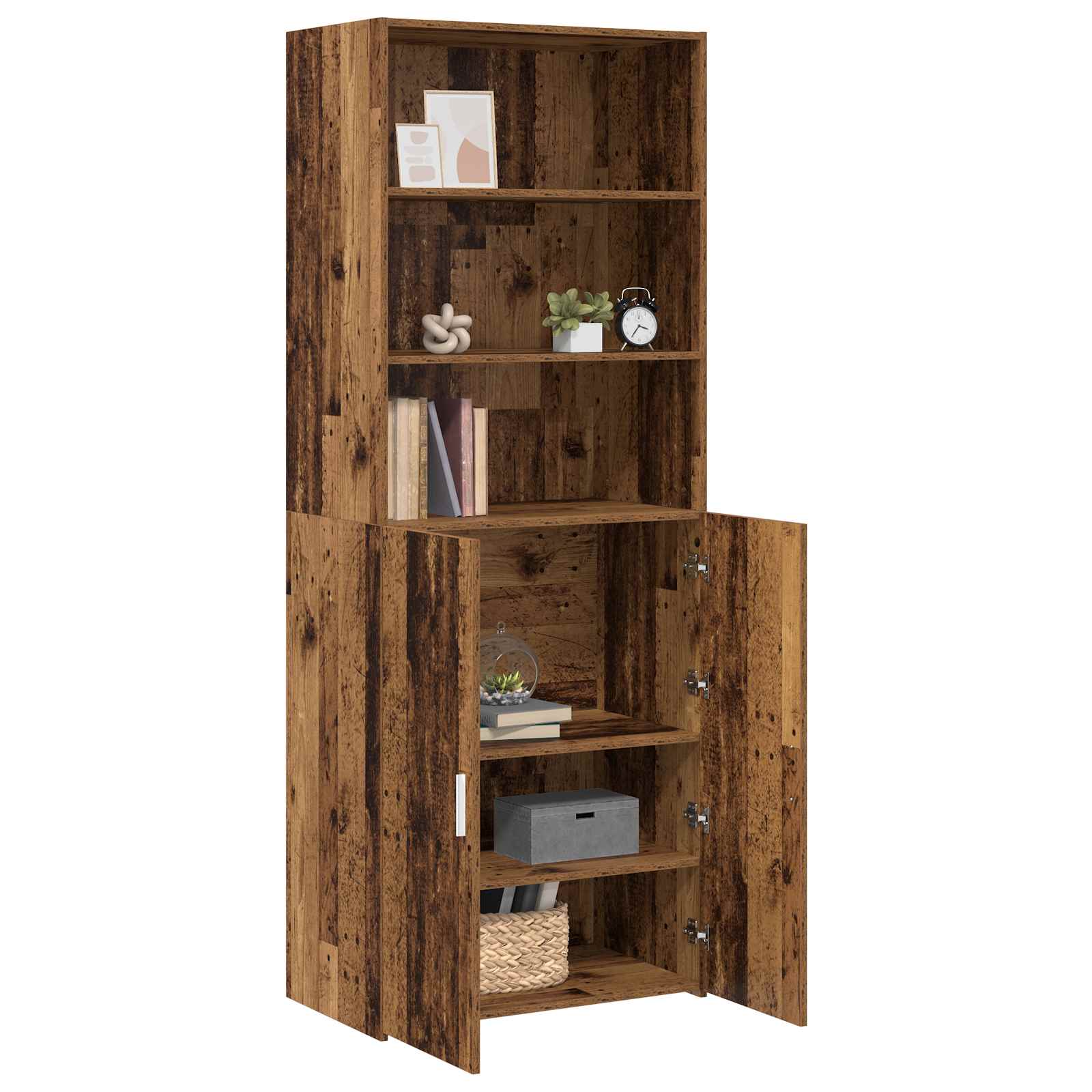 Hoge kast Oud hout 70 x 42,5 x 185 cm Bewerkt hout is nu te koop bij PeponiXL, paradijselijk wonen!