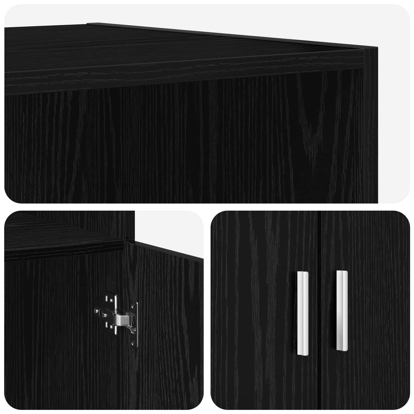Hoge kast Zwart eiken 70 x 42,5 x 185 cm Bewerkt hout is nu te koop bij PeponiXL, paradijselijk wonen!