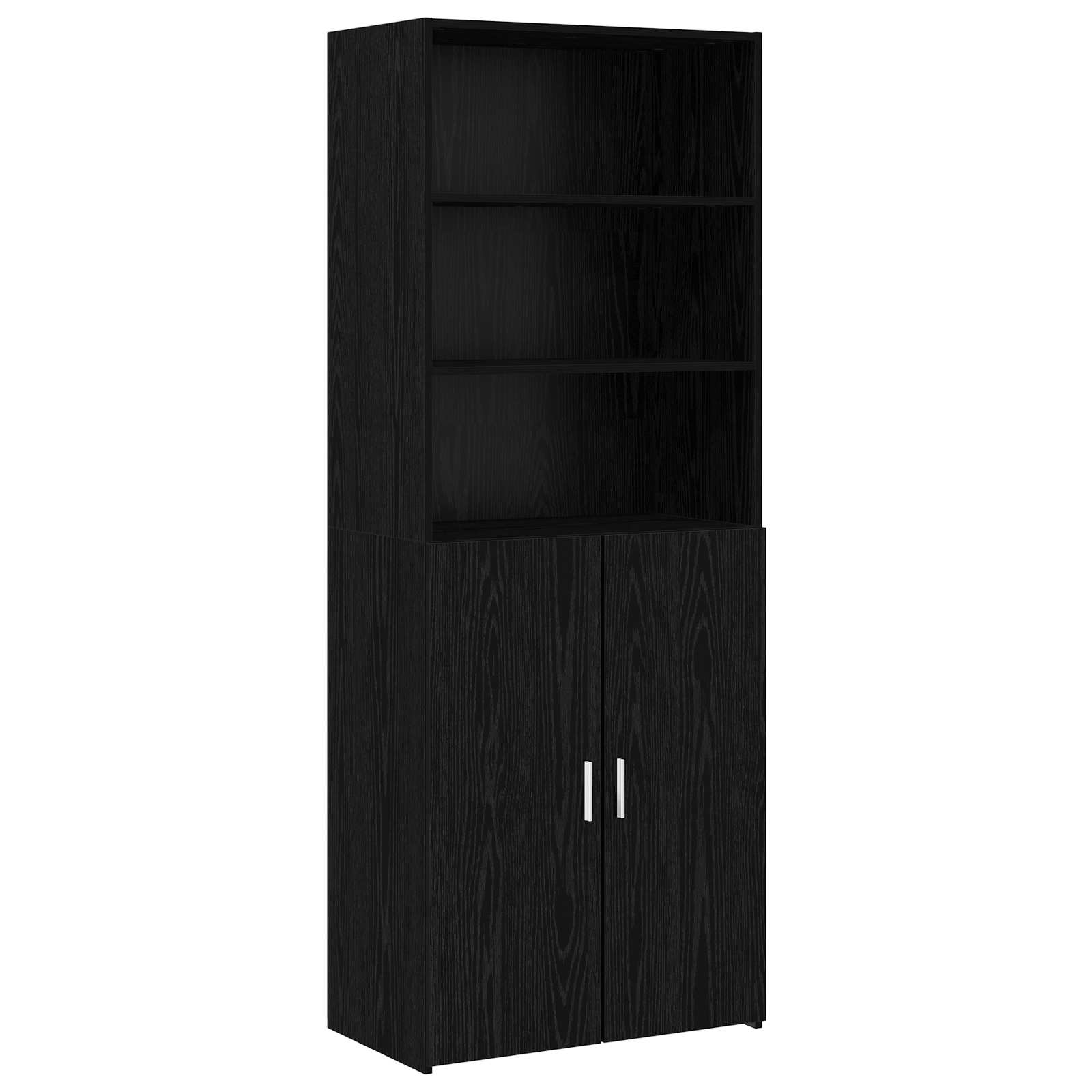 Hoge kast Zwart eiken 70 x 42,5 x 185 cm Bewerkt hout is nu te koop bij PeponiXL, paradijselijk wonen!