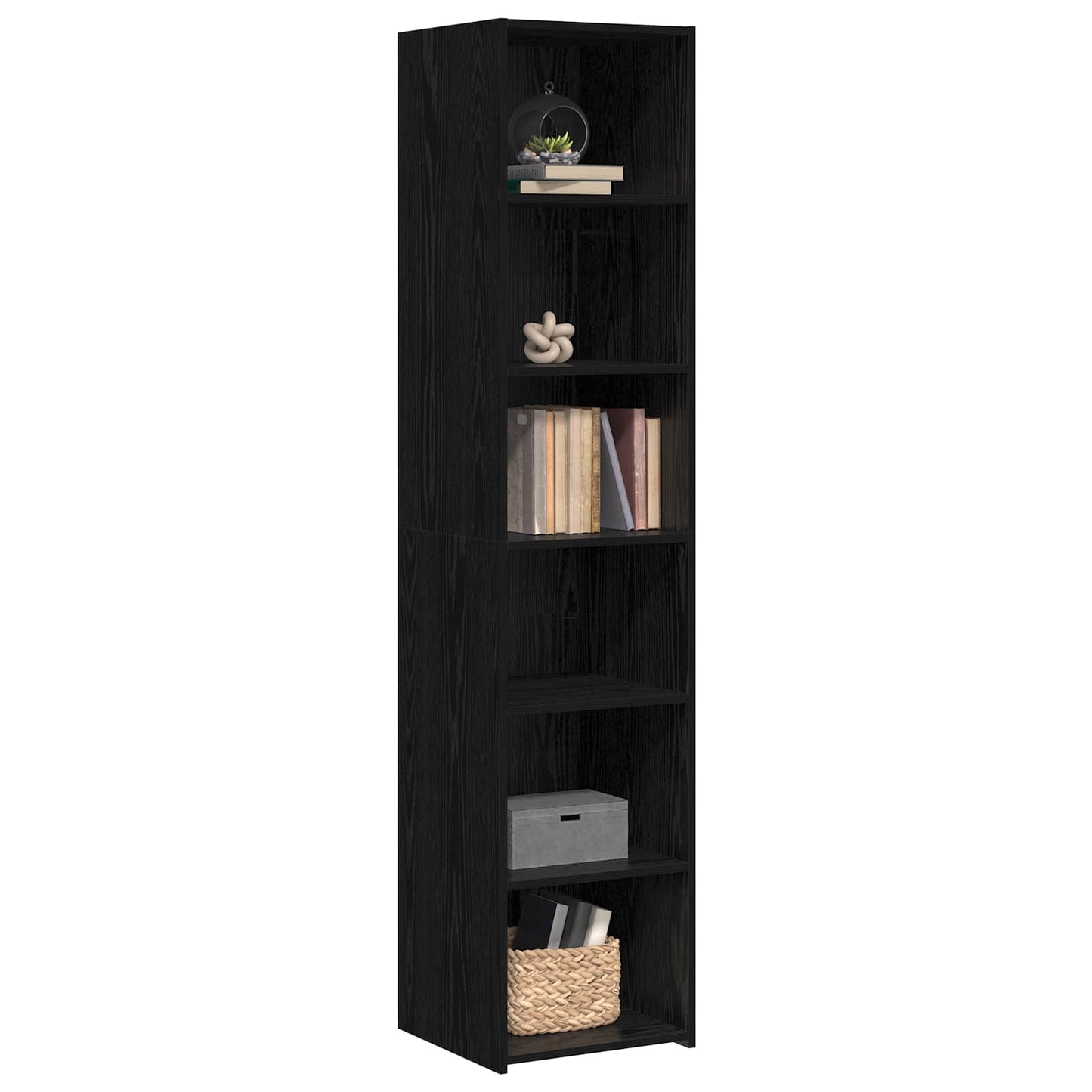 Dressoir Zwart eiken 40 x 41 x 185 cm Bewerkt hout is nu te koop bij PeponiXL, paradijselijk wonen!