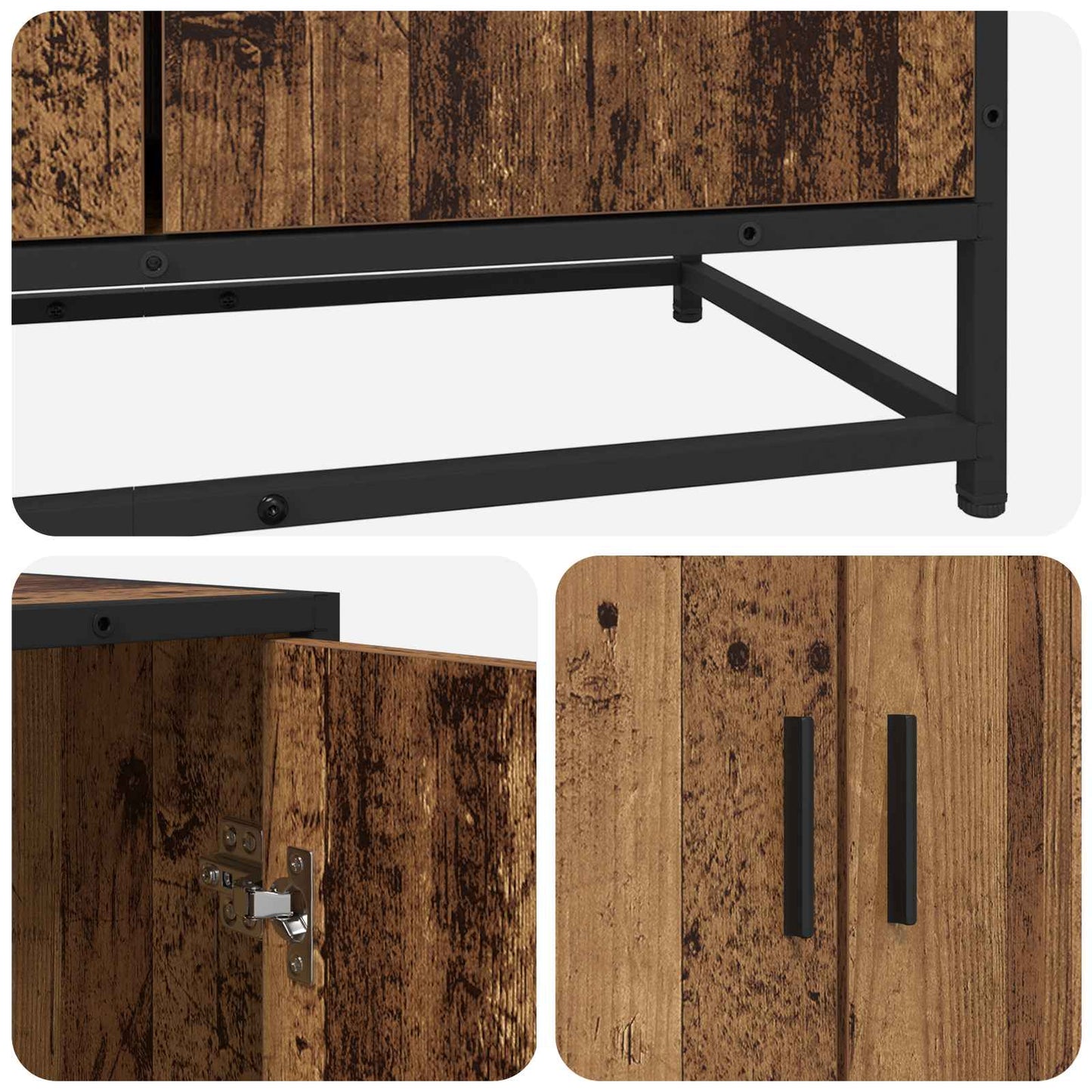 Dressoir Oud hout 134 x 35 x 76 cm Bewerkt hout is nu te koop bij PeponiXL, paradijselijk wonen!