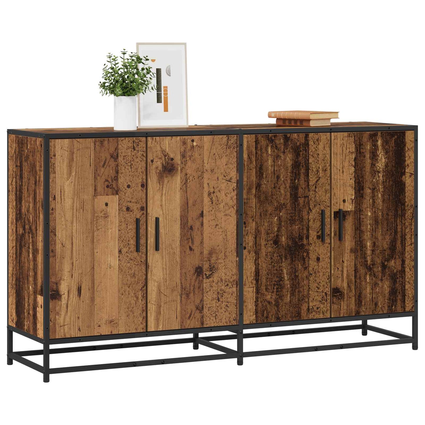Dressoir Oud hout 134 x 35 x 76 cm Bewerkt hout is nu te koop bij PeponiXL, paradijselijk wonen!